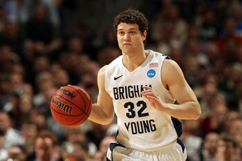 DENVER, CO - MARCH 19:  Jimmer Fredette #32 of the Brigham Young Cougars handles the ball against the Gonzaga Bulldogs during the third round of the 2011 NCAA men's basketball tournament at Pepsi Center on March 19, 2011 in Denver, Colorado.  (Photo by Do