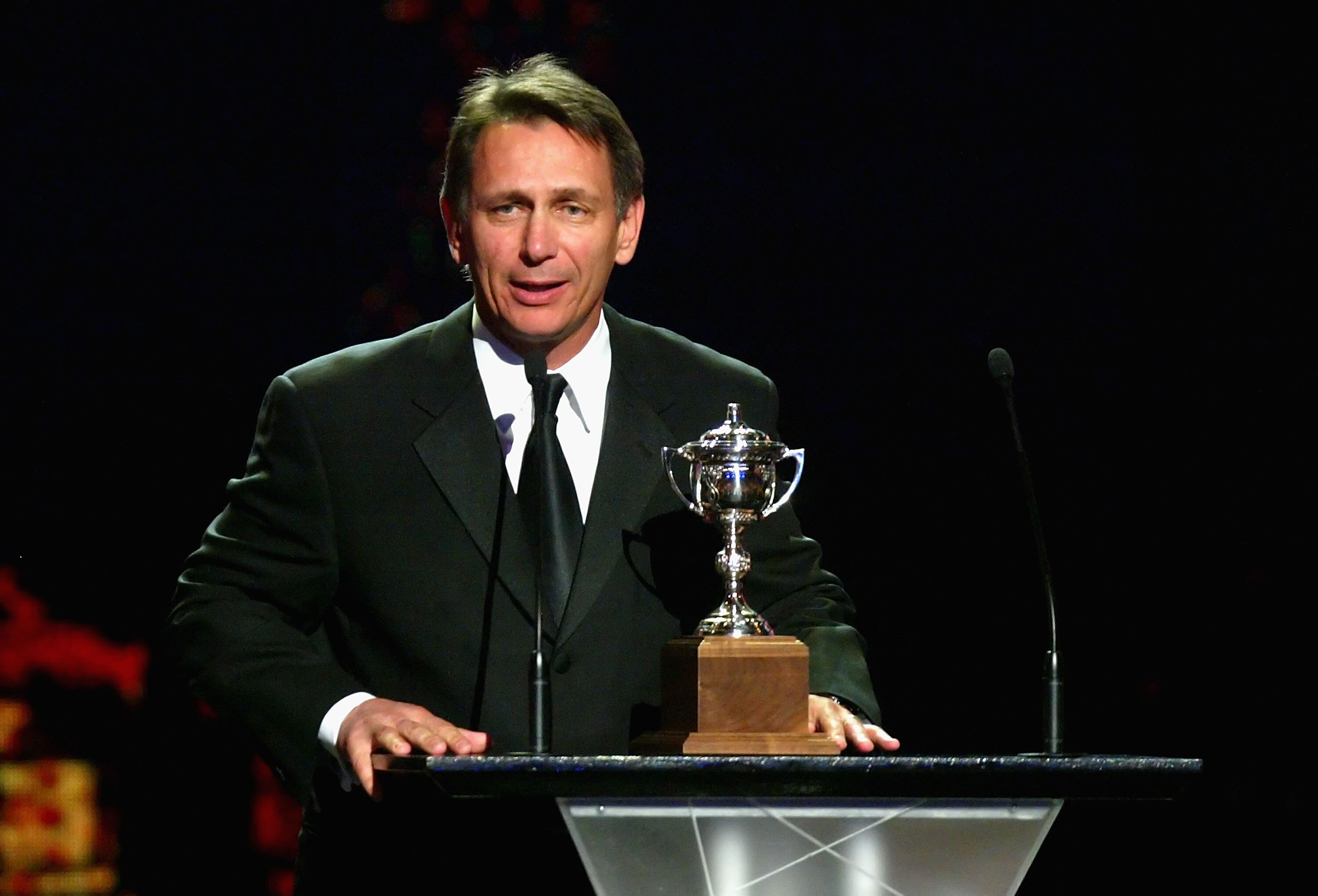 TORONTO, ON - JUNE 14: General manager Ken Holland of the Detroit Red Wings accepts the Lady Byng Memorial Trophy for Player who Displays Gentlemanly Conduct for Pavel Datsyuk (not pictured) onstage during the 2007 NHL Awards Show at the Elgin Theatre on TORONTO, ON - JUNE 14: General manager Ken Holland of the Detroit Red Wings accepts the Lady Byng Memorial Trophy for Player who Displays Gentlemanly Conduct for Pavel Datsyuk (not pictured) onstage during the 2007 NHL Awards Show at the Elgin Theatre on