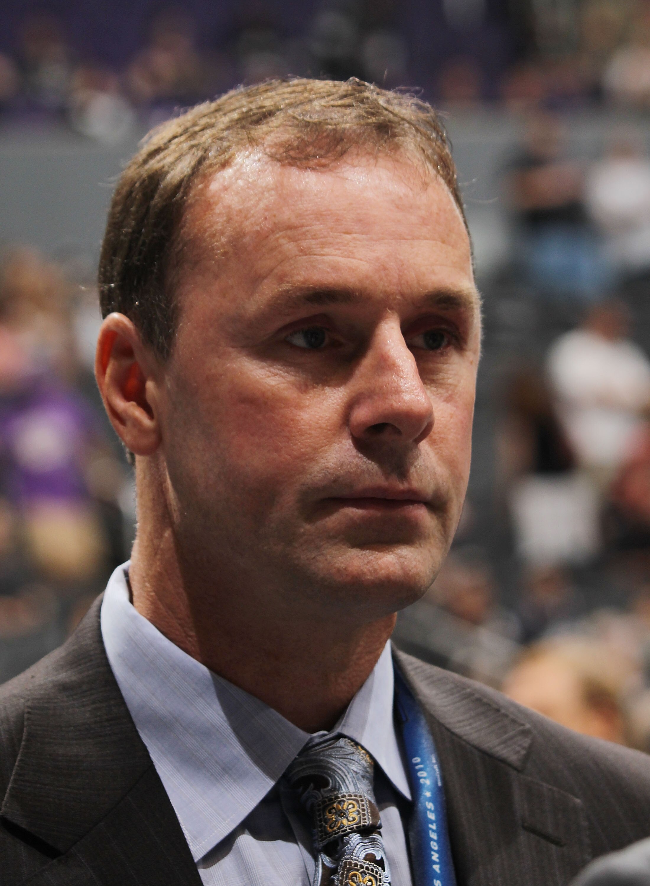 LOS ANGELES, CA - JUNE 25: Joe Nieuwendyk of the Toronto Maple Leafs works the draft floor during the 2010 NHL Entry Draft at Staples Center on June 25, 2010 in Los Angeles, California. (Photo by Bruce Bennett/Getty Images) LOS ANGELES, CA - JUNE 25: Joe Nieuwendyk of the Toronto Maple Leafs works the draft floor during the 2010 NHL Entry Draft at Staples Center on June 25, 2010 in Los Angeles, California. (Photo by Bruce Bennett/Getty Images)