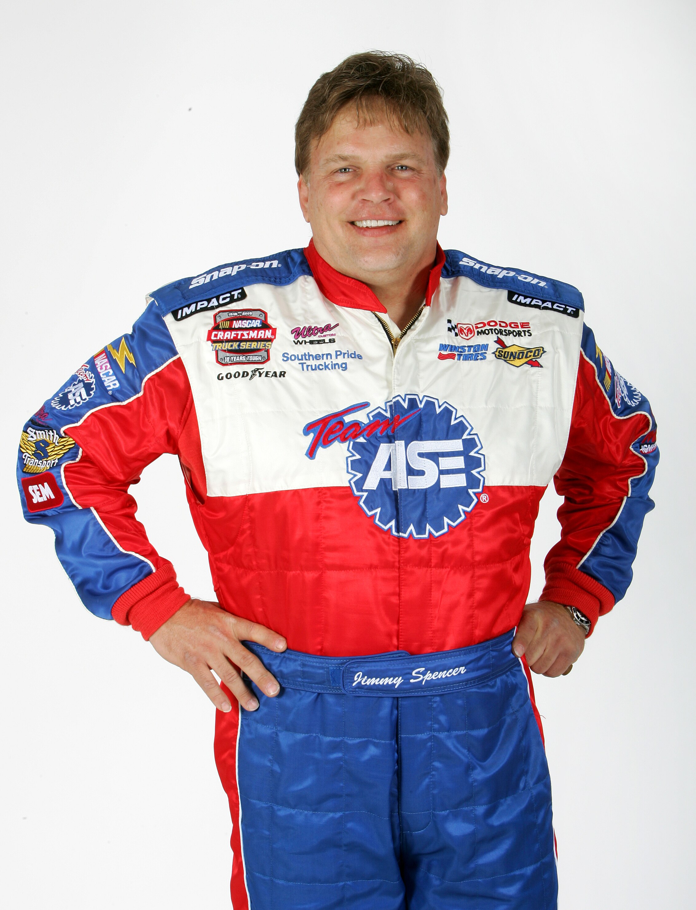 DAYTONA BEACH, FL - FEBRUARY 16: Portrait of Jimmy Spencer, driver of the NASCAR Craftsman Truck Series #2 Team ASE Dodge at the NASCAR Nextel Cup Daytona 500 on February 16, 2005  at the  Ocean Center in Daytona, Florida.  (Photo By Streeter Lecka/Getty