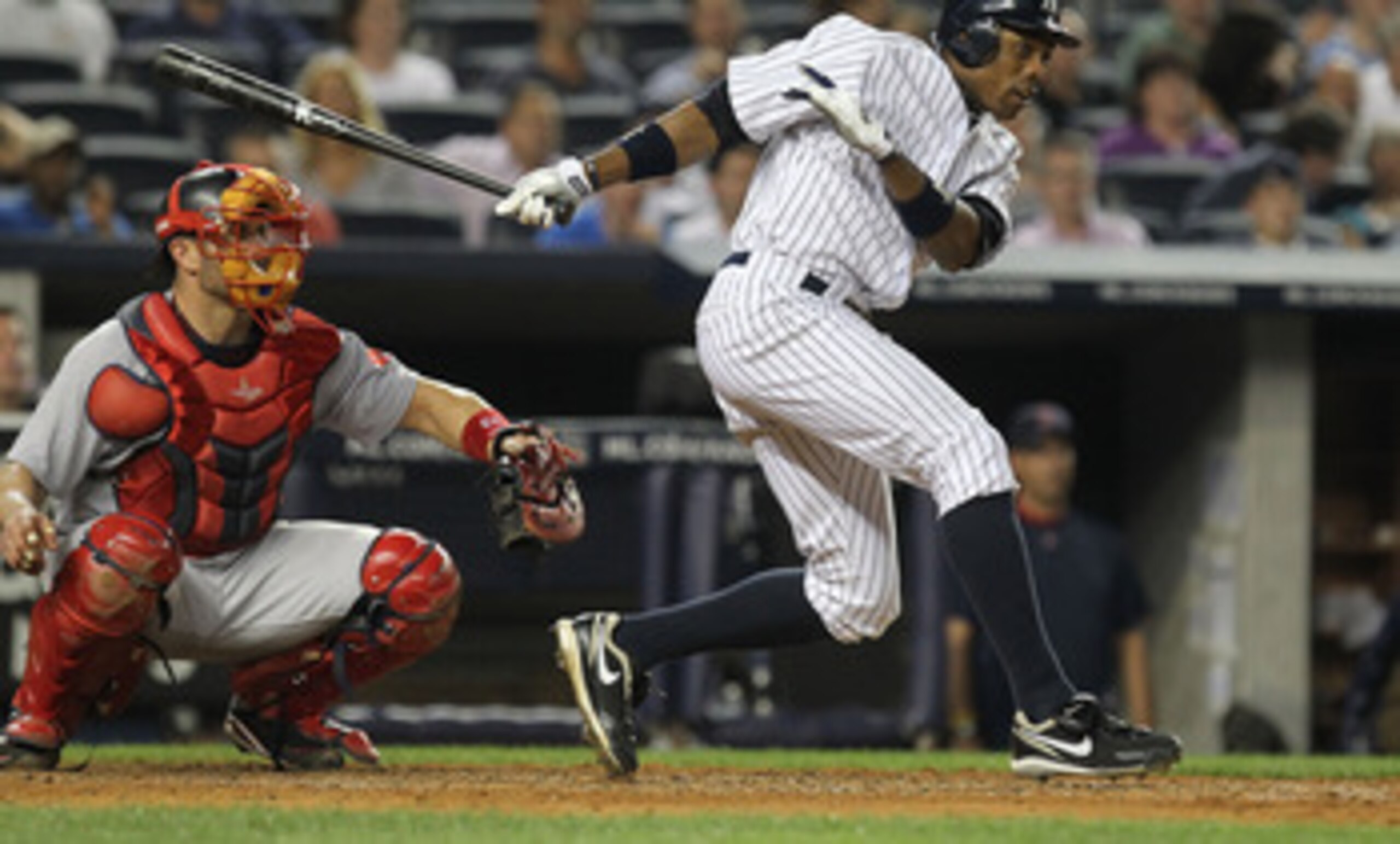 NEW YORK, NY - JUNE 08:  Curtis Granderson #14 of the New York Yankees in action during their game on June 7, 2011 at Yankee Stadium in the Bronx borough of New York City.  (Photo by Al Bello/Getty Images)