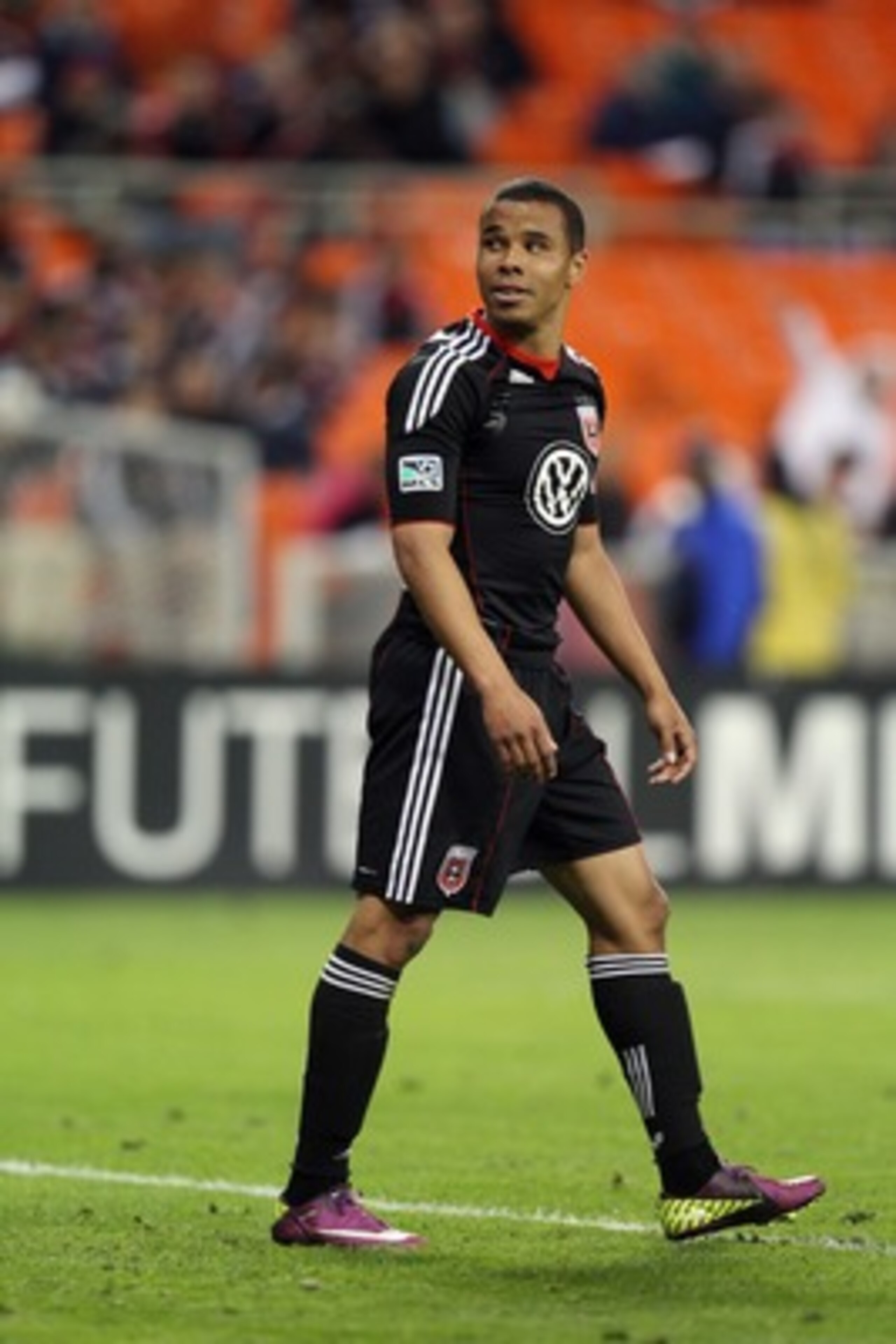 WASHINGTON, DC - MAY 4: Charlie Davies #9 of D.C. United gives a look against the Seattle Sounders at RFK Stadium on May 4, 2011 in Washington, DC. (Photo by Ned Dishman/Getty Images)