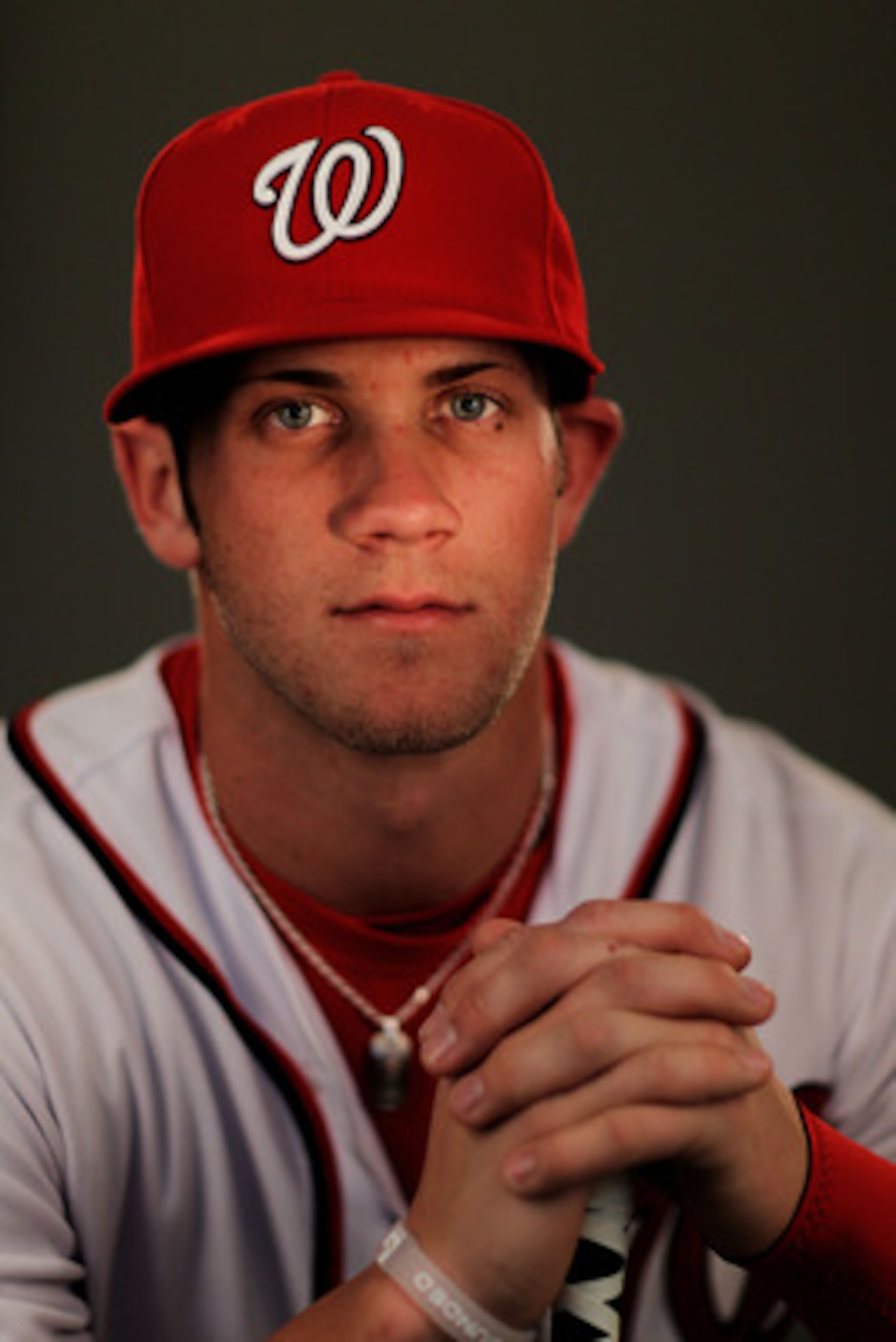 VIERA, FL - FEBRUARY 25:  Bryce Harper #34 of the Washington Nationals poses for a portrait during Spring Training Photo Day at Space Coast Stadium on February 25, 2011 in Viera, Florida.  (Photo by Al Bello/Getty Images)