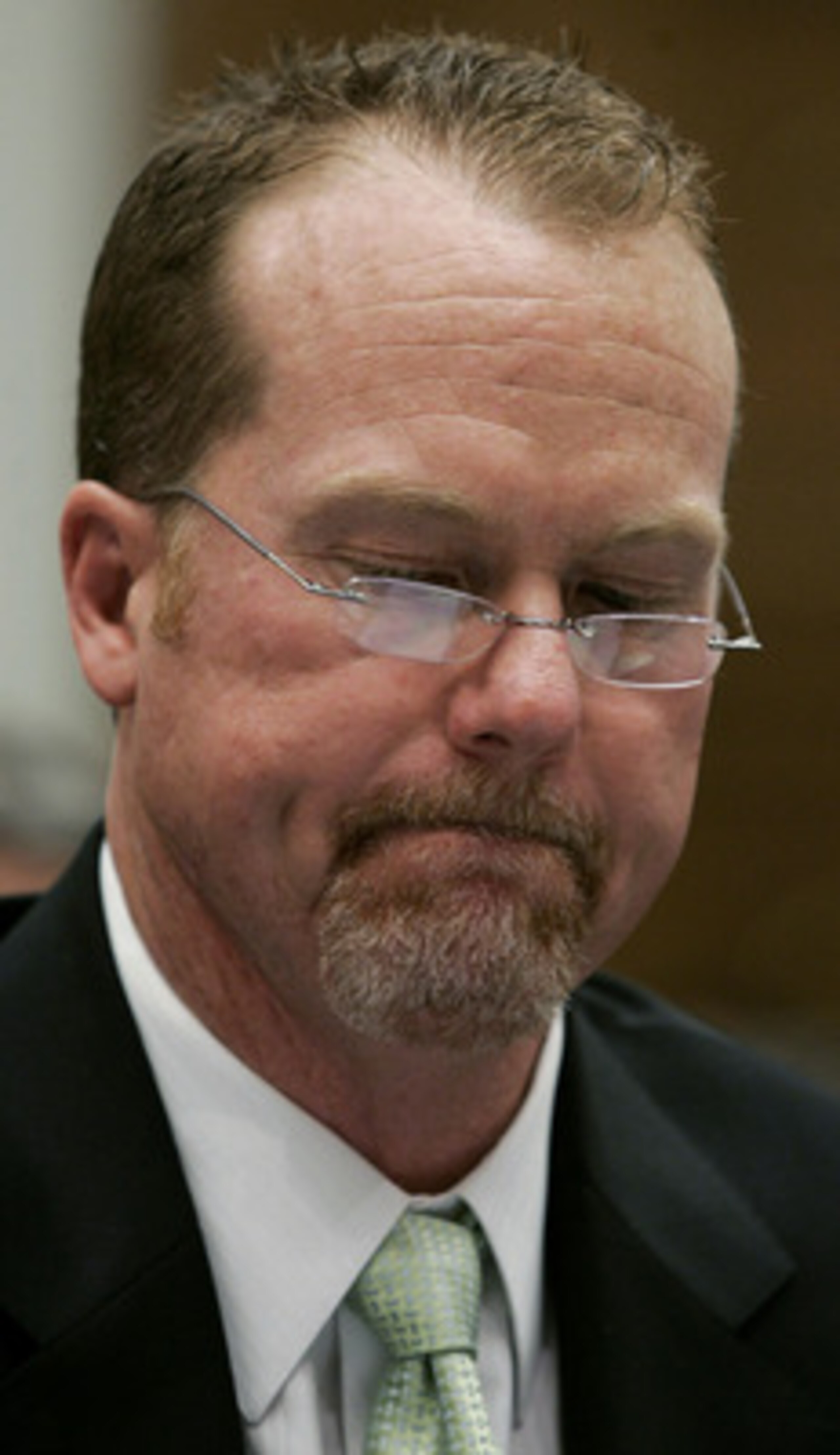 WASHINGTON - MARCH 17: Former St. Louis Cardinal Mark McGwire tries to hold back tears while testifying during a House Committe session investigating Major League Baseball's effort to eradicate steroid use on Capitol Hill March 17, 2005 in Washington, DC WASHINGTON - MARCH 17: Former St. Louis Cardinal Mark McGwire tries to hold back tears while testifying during a House Committe session investigating Major League Baseball's effort to eradicate steroid use on Capitol Hill March 17, 2005 in Washington, DC