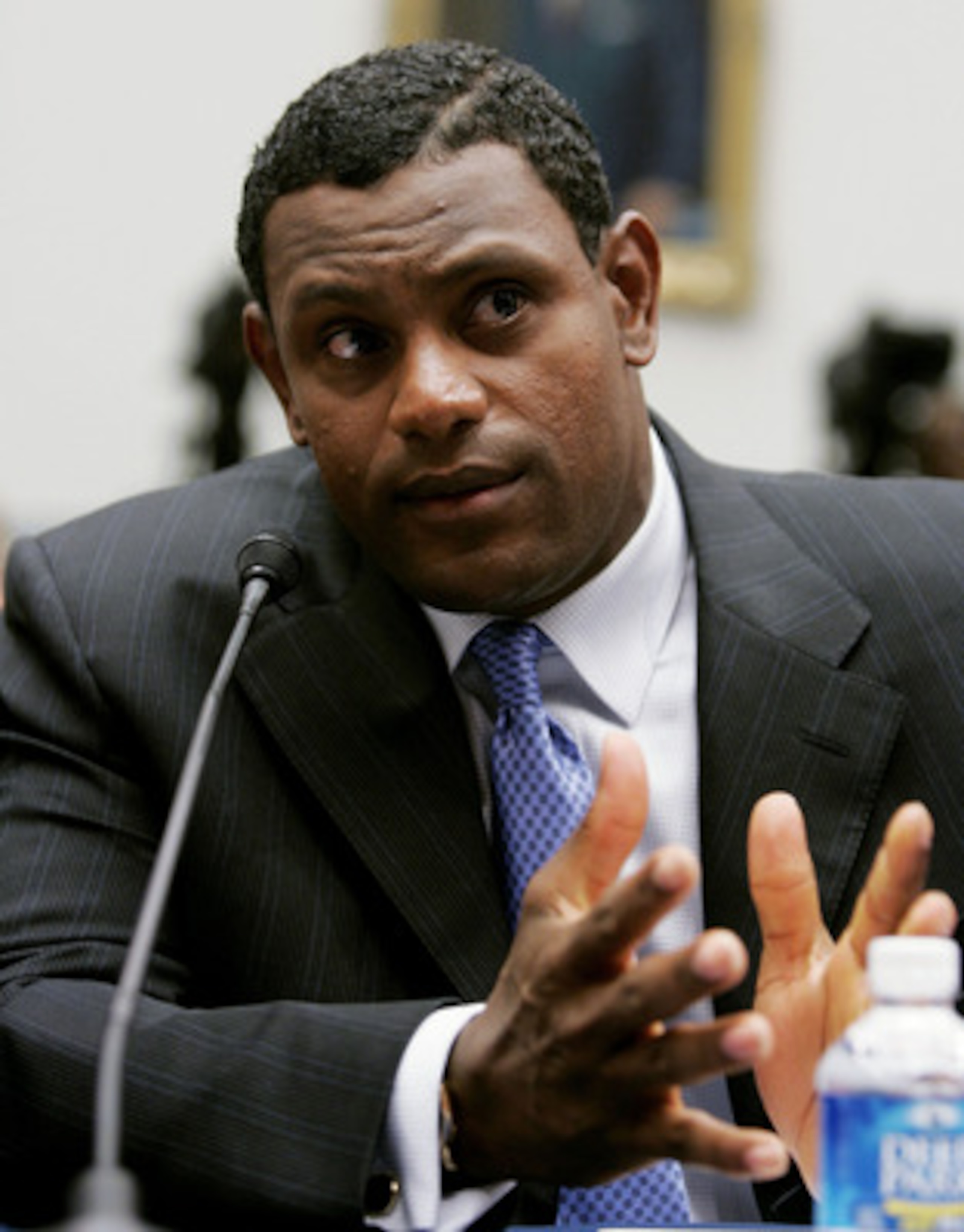WASHINGTON - MARCH 17: Baltimore Oriole Sammy Sosa testifies during a House Committe session investigating Major League Baseball's effort to eradicate steroid use on Capitol Hill March 17, 2005 in Washington, DC. Major League Baseball (MLB) Commissioner WASHINGTON - MARCH 17: Baltimore Oriole Sammy Sosa testifies during a House Committe session investigating Major League Baseball's effort to eradicate steroid use on Capitol Hill March 17, 2005 in Washington, DC. Major League Baseball (MLB) Commissioner