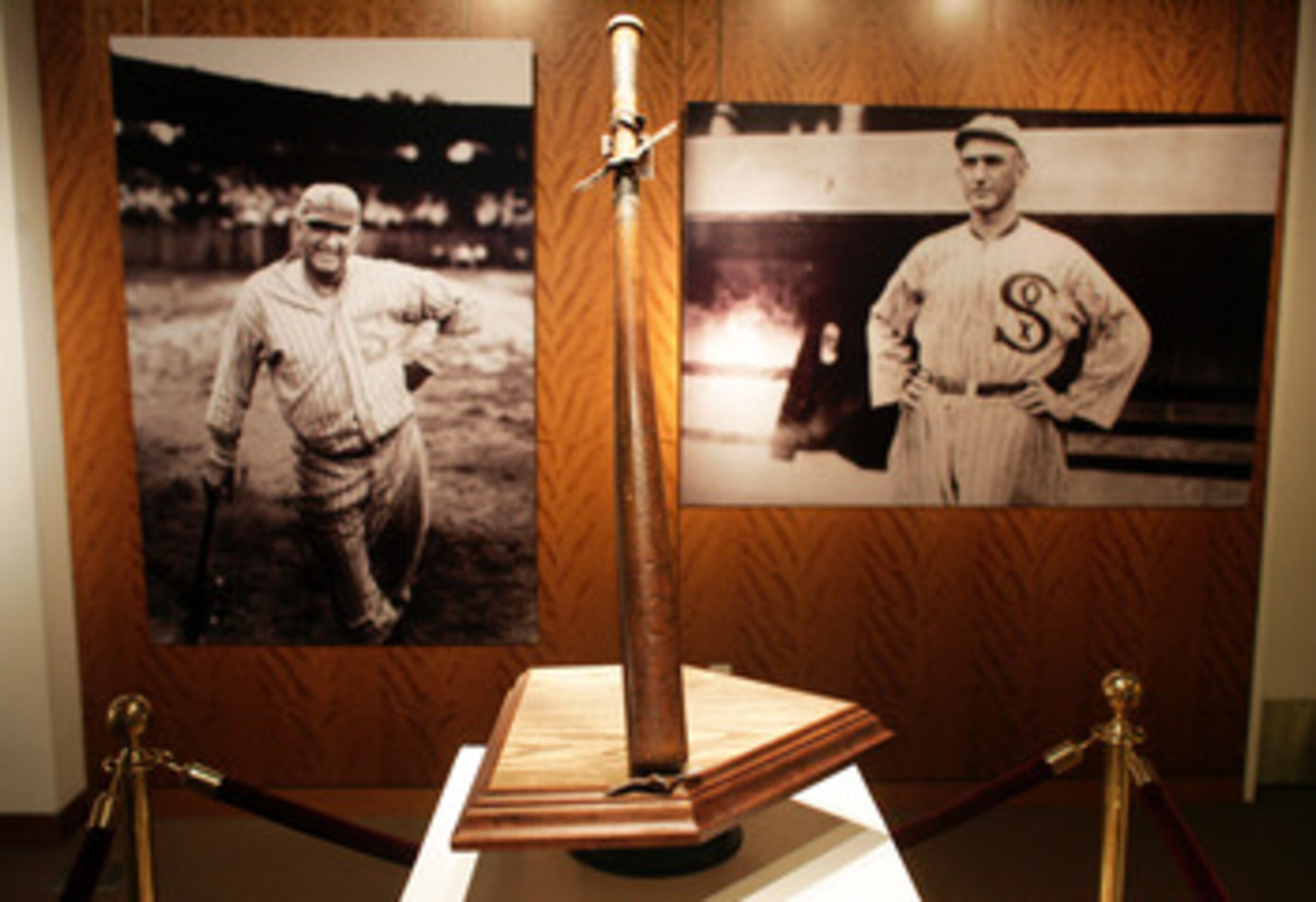 NEW YORK - DECEMBER 5: 'Shoeless' Joe Jackson's bat stands on display during an auction preview at Sotheby's December 5, 2005 in New York City. The bat, called 'Black Betsy,' will be auctioned December 10 and was last purchased at a 2001 auction for $577 NEW YORK - DECEMBER 5: 'Shoeless' Joe Jackson's bat stands on display during an auction preview at Sotheby's December 5, 2005 in New York City. The bat, called 'Black Betsy,' will be auctioned December 10 and was last purchased at a 2001 auction for $577