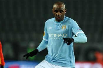 TURIN, ITALY - DECEMBER 16: Patrick Vieira of Manchester City in action during the UEFA Europa League group A match between Juventus FC and Manchester City at Stadio Olimpico di Torino on December 16, 2010 in Turin, Italy. (Photo by Massimo Cebrelli/Getty