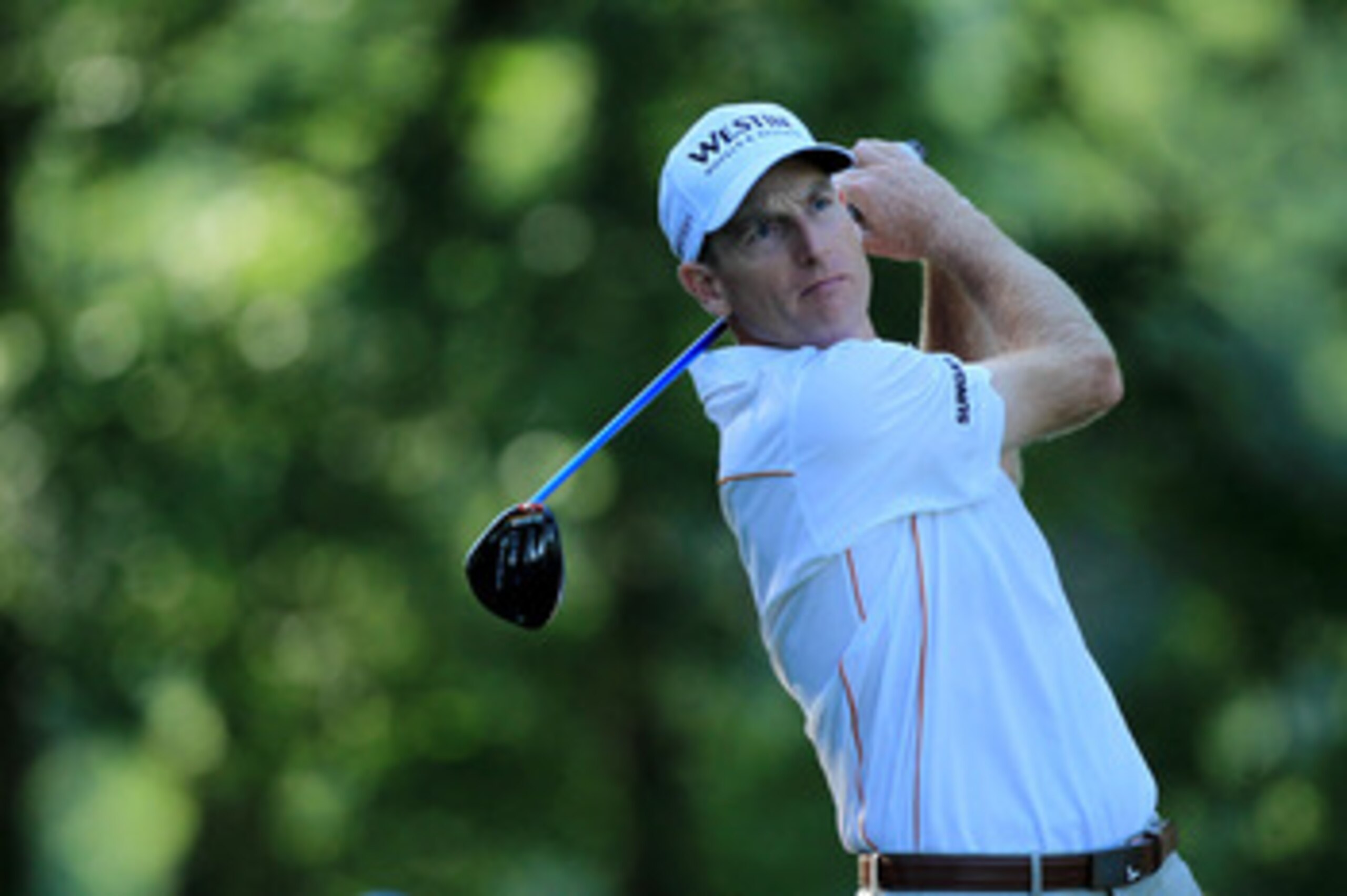 BETHESDA, MD - JUNE 15: Jim Furyk watches a shot during a practice round prior to the start of the 111th U.S. Open at Congressional Country Club on June 15, 2011 in Bethesda, Maryland. (Photo by David Cannon/Getty Images) BETHESDA, MD - JUNE 15: Jim Furyk watches a shot during a practice round prior to the start of the 111th U.S. Open at Congressional Country Club on June 15, 2011 in Bethesda, Maryland. (Photo by David Cannon/Getty Images)