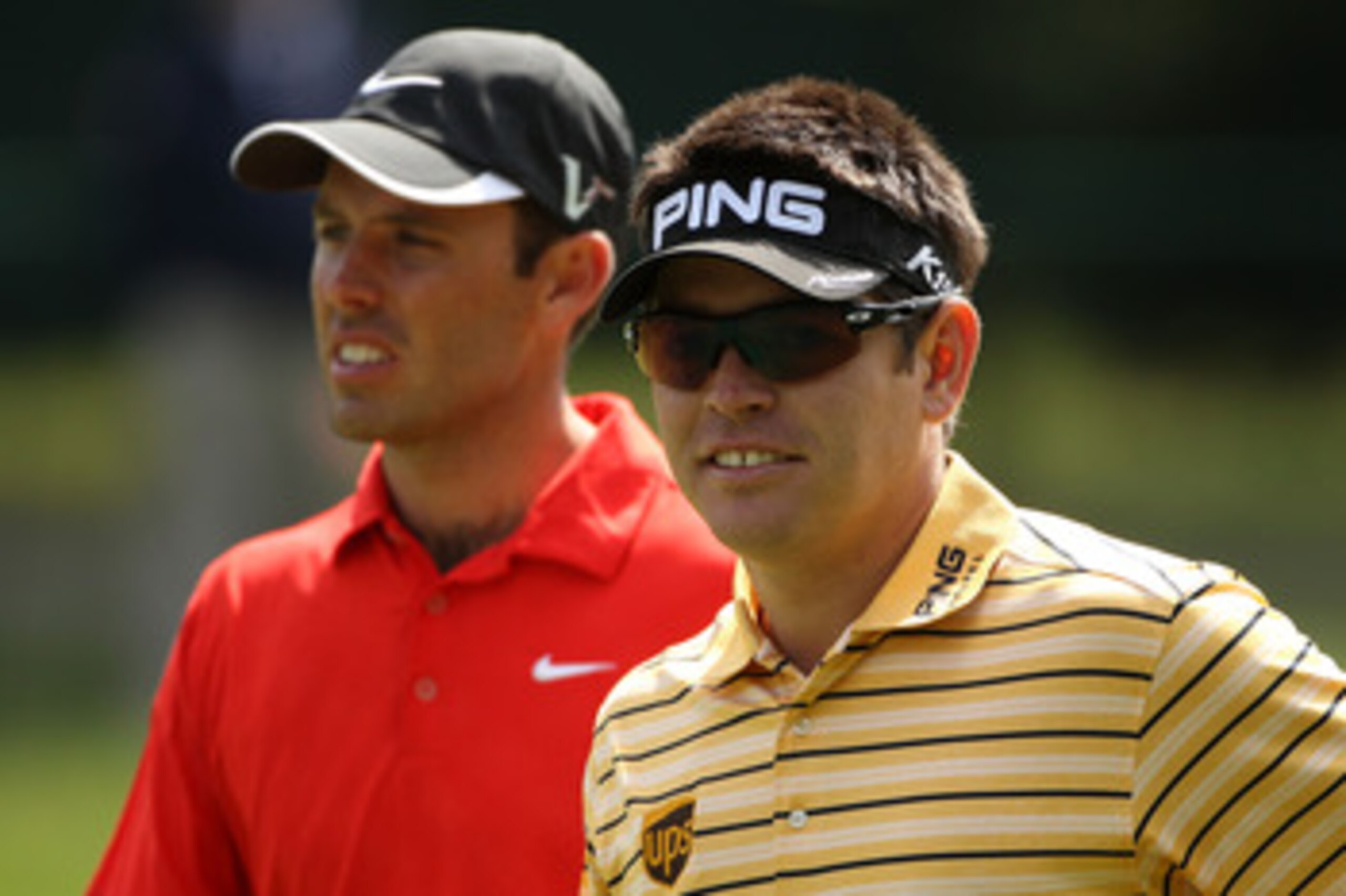 BETHESDA, MD - JUNE 14: Charl Schwartzel (L) and Louis Oosthuizen of South Africa walk off a tee during a practice round prior to the start of the 111th U.S. Open at Congressional Country Club on June 14, 2011 in Bethesda, Maryland. (Photo by Andrew Red BETHESDA, MD - JUNE 14: Charl Schwartzel (L) and Louis Oosthuizen of South Africa walk off a tee during a practice round prior to the start of the 111th U.S. Open at Congressional Country Club on June 14, 2011 in Bethesda, Maryland. (Photo by Andrew Red