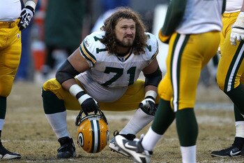 CHICAGO, IL - JANUARY 23:  Josh Sitton #71 of the Green Bay Packers looks on from the field while taking on the Chicago Bears in the NFC Championship Game at Soldier Field on January 23, 2011 in Chicago, Illinois.  (Photo by Jonathan Daniel/Getty Images)