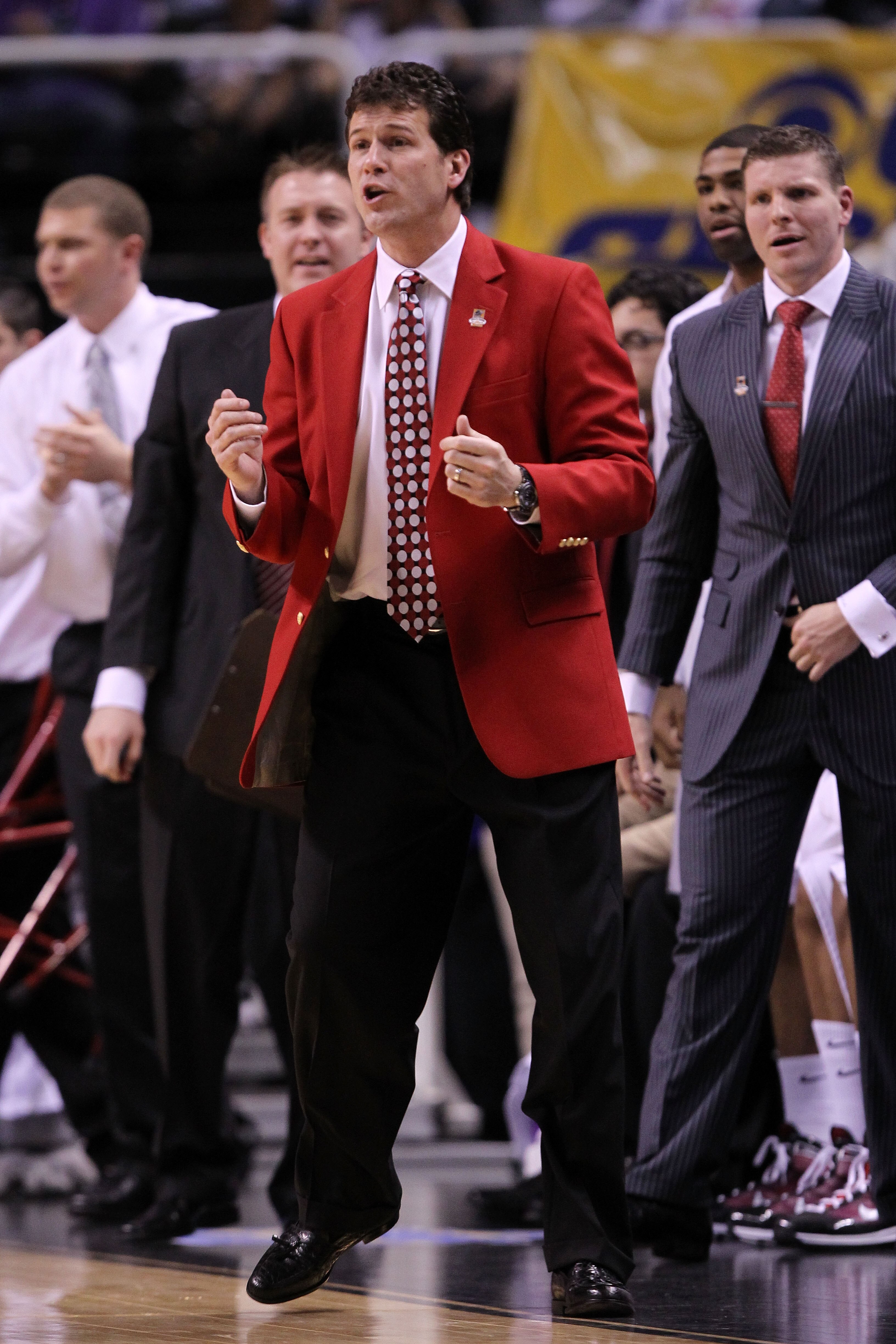 SAN JOSE, CA - MARCH 20:  Head coach Steve Alford of the New Mexico Lobos watches game action against the Washington Huskies in the second round of the 2010 NCAA men's basketball tournament at HP Pavilion on March 20, 2010 in San Jose, California.  (Photo
