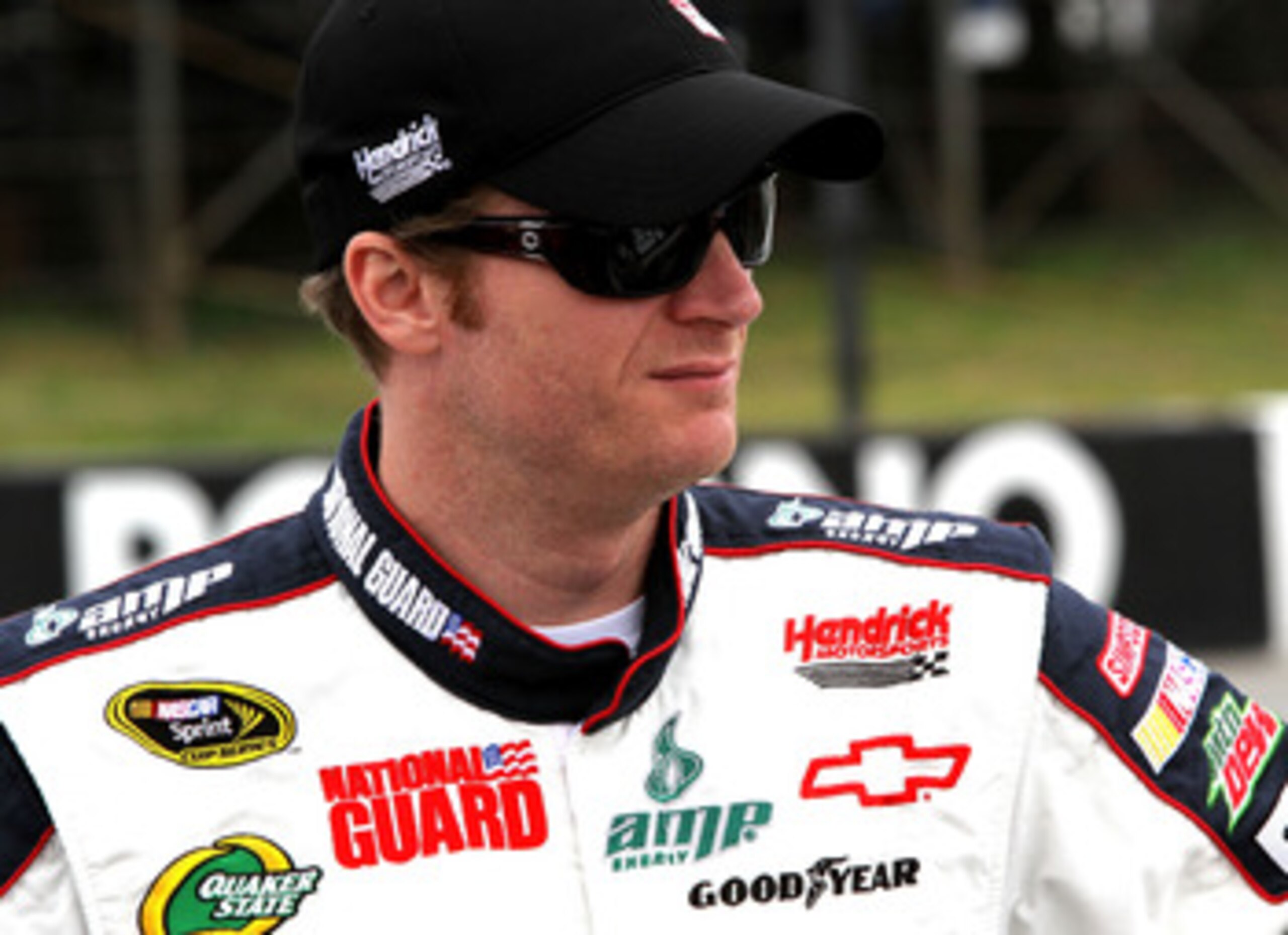 LONG POND, PA - JUNE 12: Dale Earnhardt Jr., driver of the #88 National Guard/Amp Energy Chevrolet, stands on the grid prior to the NASCAR Sprint Cup Series 5-Hour Energy 500 at Pocono Raceway on June 12, 2011 in Long Pond, Pennsylvania. (Photo by Jerry LONG POND, PA - JUNE 12: Dale Earnhardt Jr., driver of the #88 National Guard/Amp Energy Chevrolet, stands on the grid prior to the NASCAR Sprint Cup Series 5-Hour Energy 500 at Pocono Raceway on June 12, 2011 in Long Pond, Pennsylvania. (Photo by Jerry
