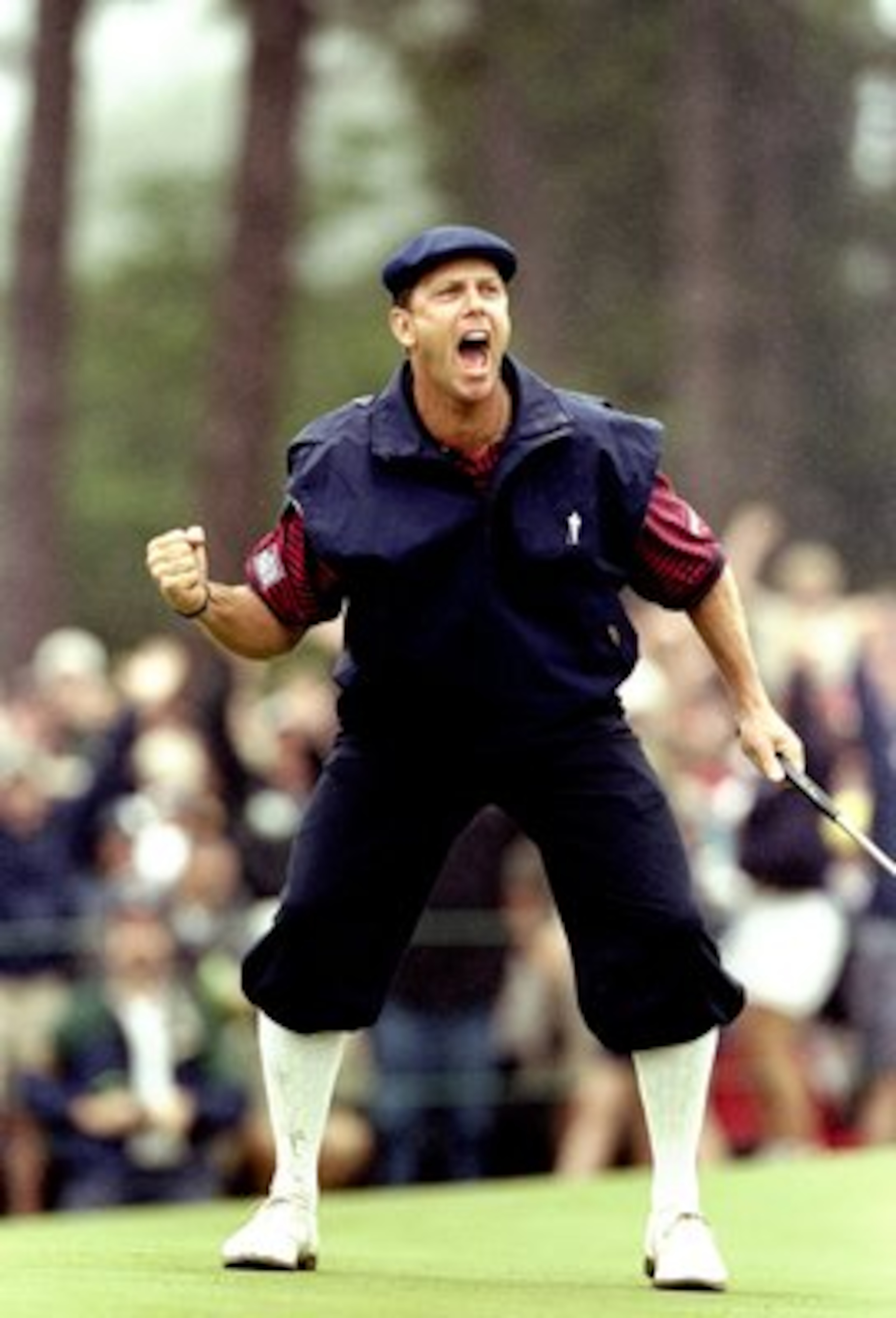 20 Jun 1999:  Payne Stewart of the United States celebrates victory during the last day of the 1999 US Open played on the number two course at Pinehurst in North Carolina, USA. \ Mandatory Credit: David Cannon /Allsport