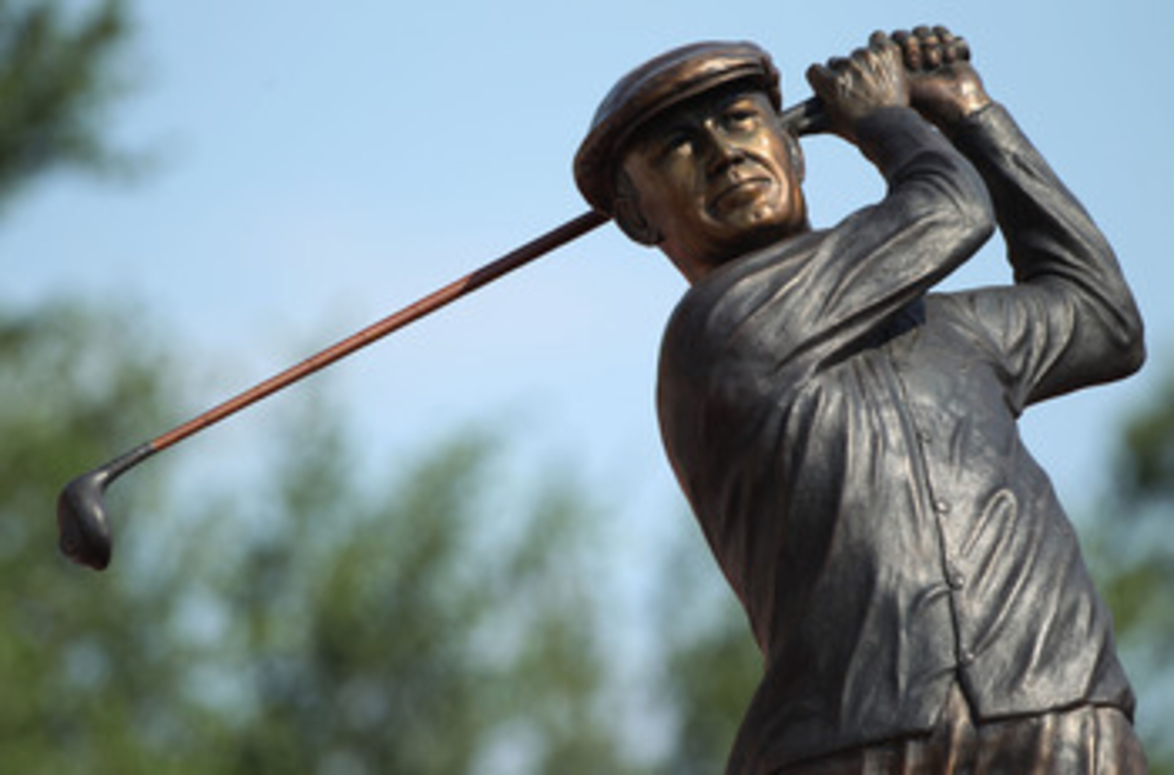 FT. WORTH, TX - MAY 29:  A statue of Ben Hogan is seen near the clubhouse during the third round of the 2010 Crowne Plaza Invitational at the Colonial Country Club on May 29, 2010 in Ft. Worth, Texas.  (Photo by Scott Halleran/Getty Images)