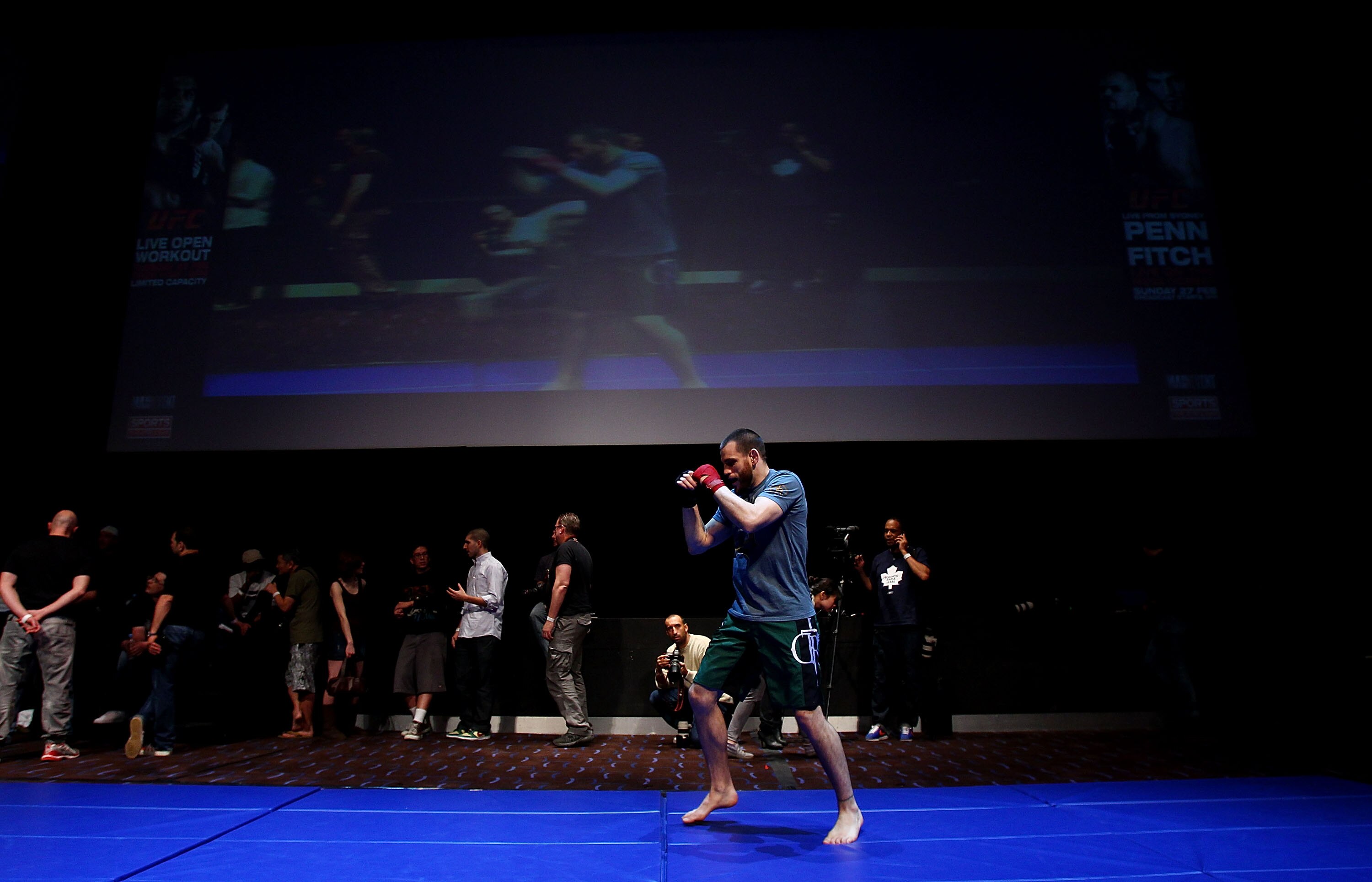 SYDNEY, AUSTRALIA - FEBRUARY 22:  Jon Fitch spas during an Open Workout ahead of UFC Sydney 127 at Star City on February 22, 2011 in Sydney, Australia.  (Photo by Mark Nolan/Getty Images)