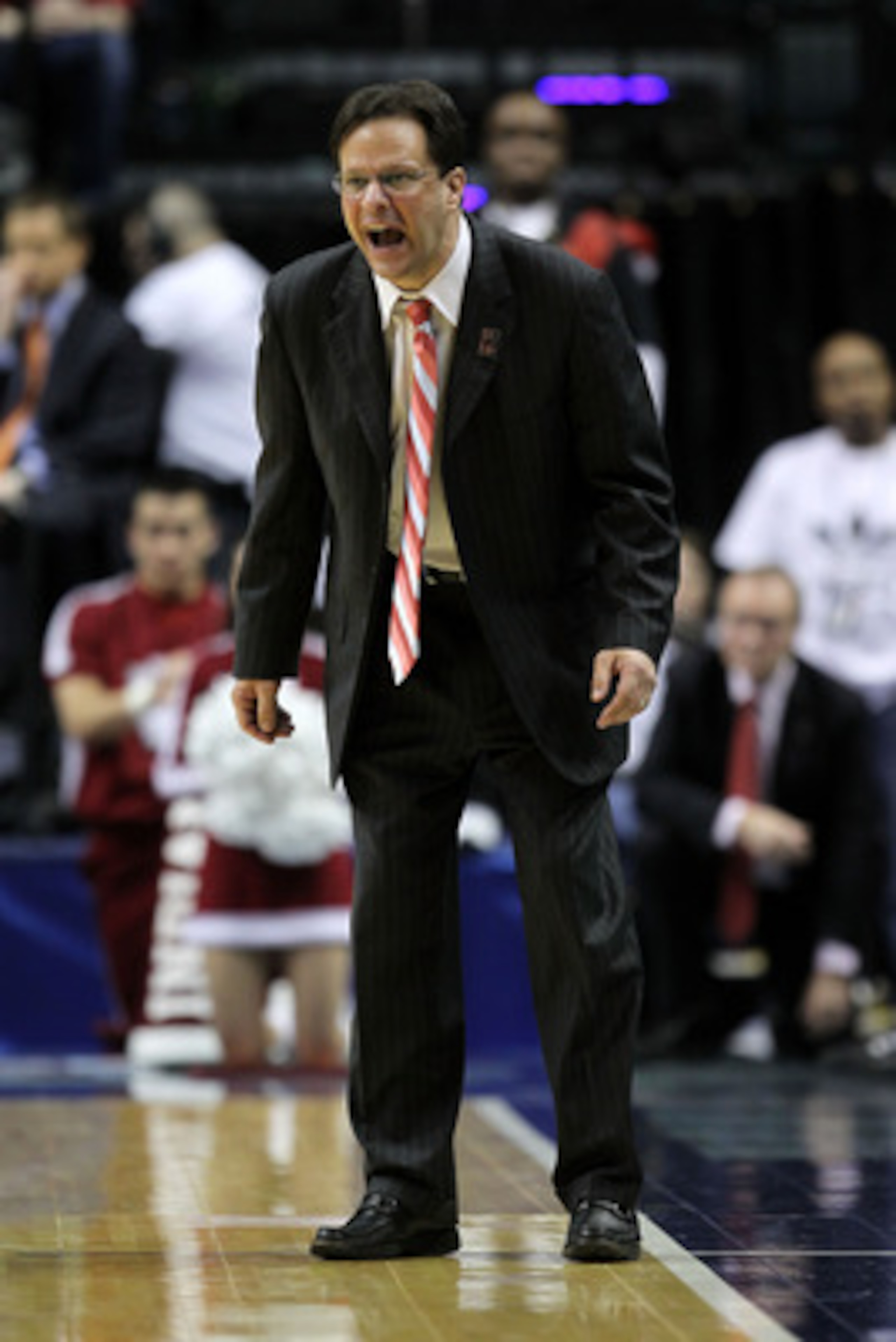 INDIANAPOLIS, IN - MARCH 10:  Head coach Tom Crean of the Indiana Hoosiers reacts as he coaches against the Penn State Nittany Lions during the first round of the 2011 Big Ten Men's Basketball Tournament at Conseco Fieldhouse on March 10, 2011 in Indianap