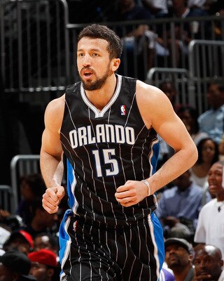 ATLANTA, GA - APRIL 28:  Hedo Turkoglu #15 of the Orlando Magic against the Atlanta Hawks during Game Six of the Eastern Conference Quarterfinals in the 2011 NBA Playoffs at Philips Arena on April 28, 2011 in Atlanta, Georgia.  NOTE TO USER: User expressl