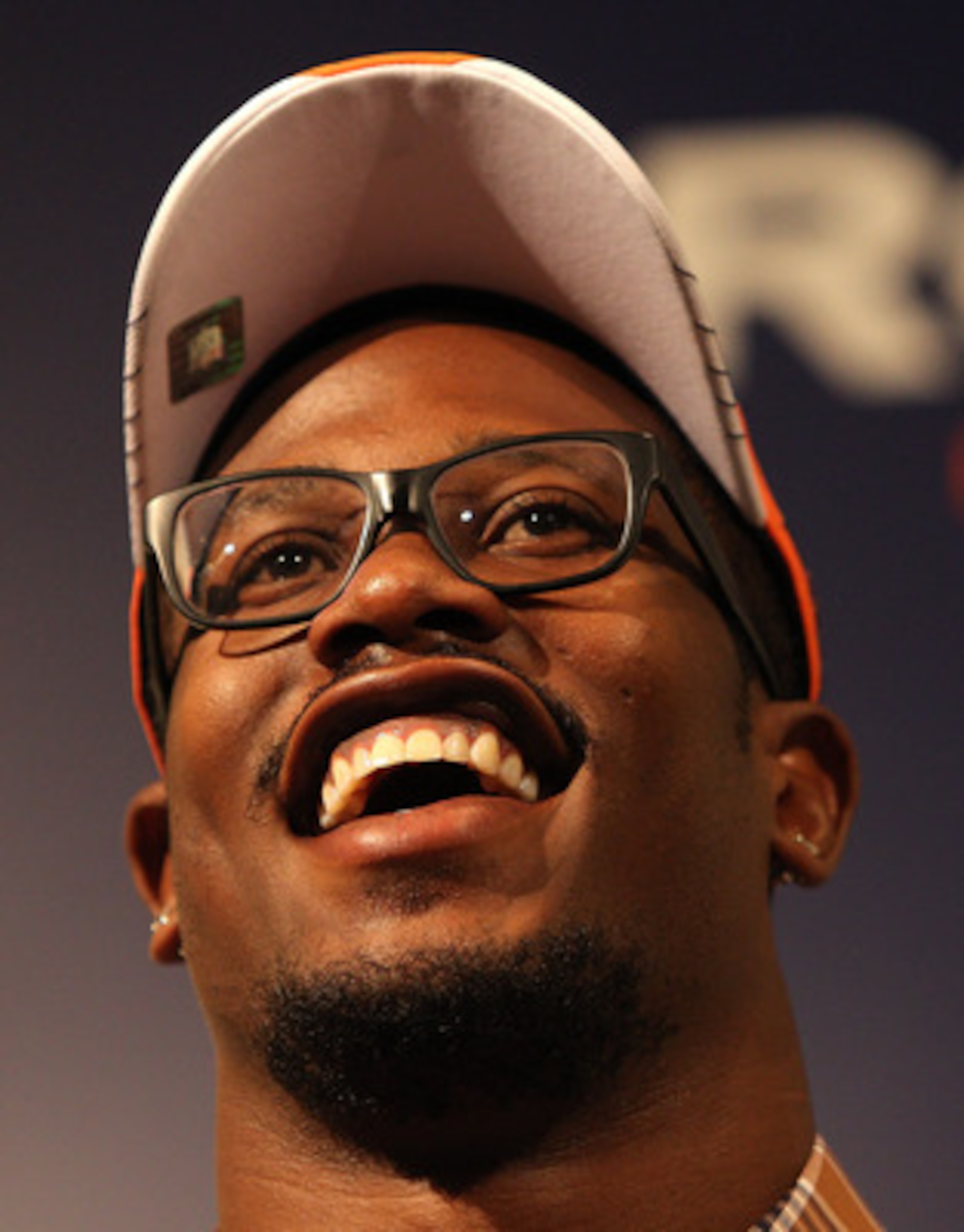 ENGLEWOOD, CO - APRIL 29: Von Miller of the Denver Broncos speaks to the media at Dove Valley on April 29, 2011 in Englewood, Colorado. Miller, a projected outside linebacker in head coach John Fox's new 4-3 scheme, was selected second overall from Texas ENGLEWOOD, CO - APRIL 29: Von Miller of the Denver Broncos speaks to the media at Dove Valley on April 29, 2011 in Englewood, Colorado. Miller, a projected outside linebacker in head coach John Fox's new 4-3 scheme, was selected second overall from Texas