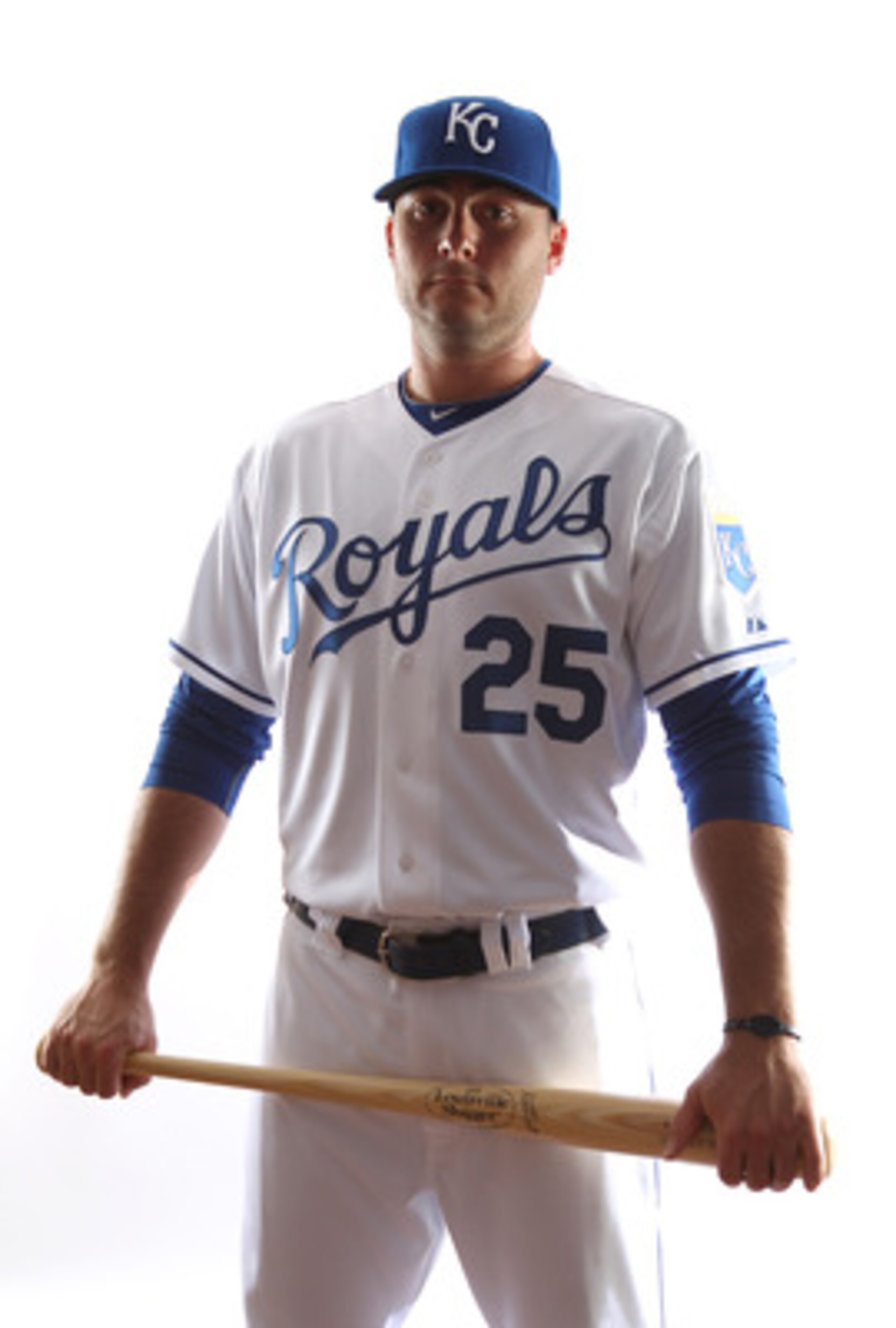 SURPRISE, AZ - FEBRUARY 23:  Clint Robinson #25 of the Kansas City Royals poses for a portrait during Spring Training Media Day on February 23, 2011 at Surprise Stadium in Surprise, Arizona..  (Photo by Jonathan Ferrey/Getty Images)