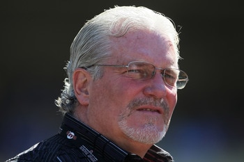 LOS ANGELES, CA - MARCH 31:  San Francisco Giants general manager Brian Sabean looks on prior to the start of the game against the Los Angeles Dodgers on Opening Day at Dodger Stadium on March 31, 2011 in Los Angeles, California.  (Photo by Jeff Gross/Get