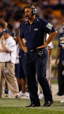 PITTSBURGH - SEPTEMBER 23:  Head coach Dave Wannstedt of the Pittsburgh Panthers watches his team play against the Miami Hurricanes on September 23, 2010 at Heinz Field in Pittsburgh, Pennsylvania.  (Photo by Jared Wickerham/Getty Images)
