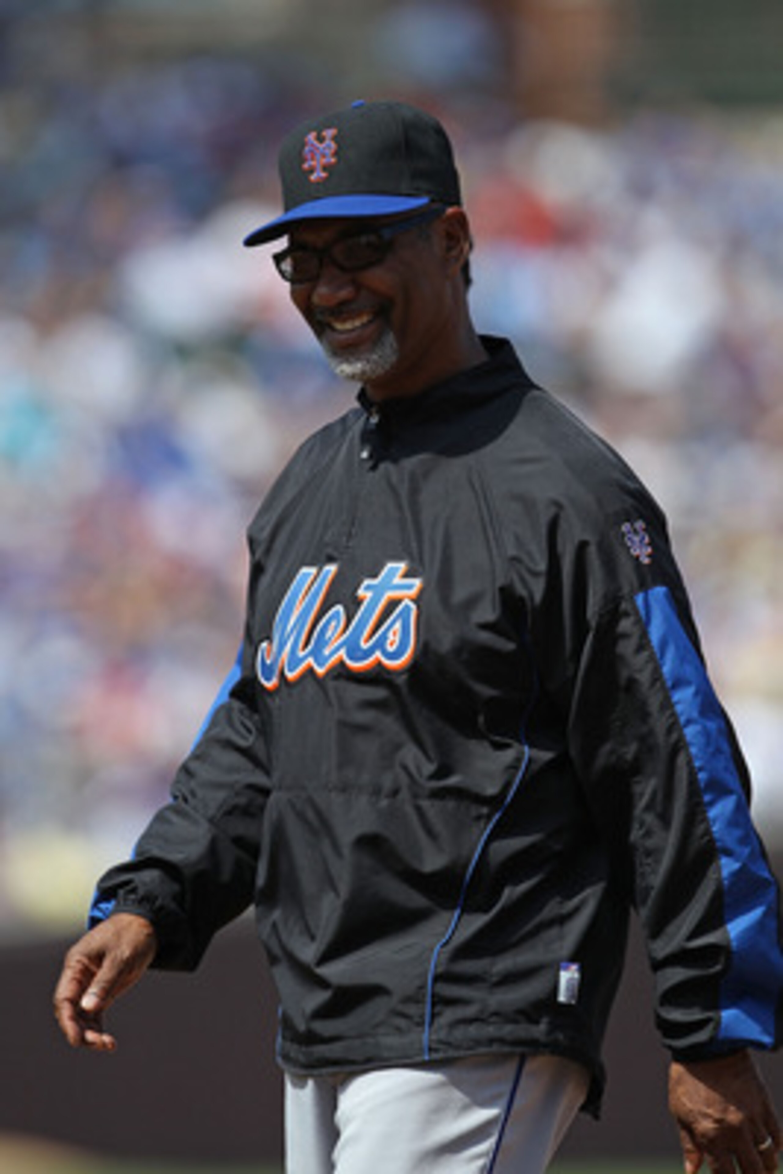CHICAGO - SEPTEMBER 05: Manager Jerry Manuel #53 of the New York Mets walks back to the dugout during a game against the Chicago Cubs at Wrigley Field on September 5, 2010 in Chicago, Illinois. The Mets defeated the Cubs 18-5. (Photo by Jonathan Daniel/Ge