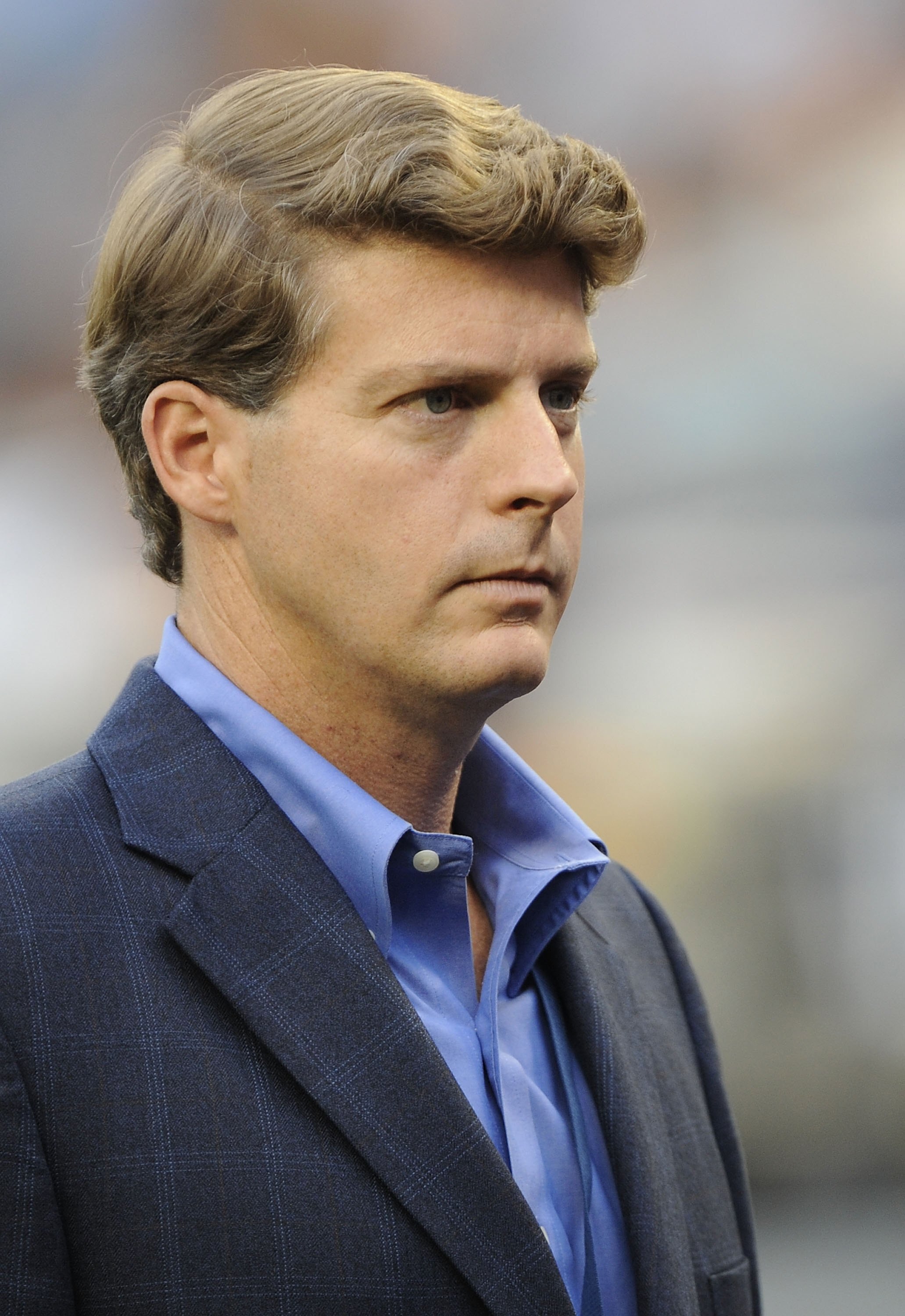NEW YORK - AUGUST 06:  Hal Steinbrenner, Managing General Partner of the New York Yankees is photographed on the field before the start of the AL baseball game against the Boston Red Sox at Yankee Stadium on August 6, 2009 in New York, New York.  (Photo b