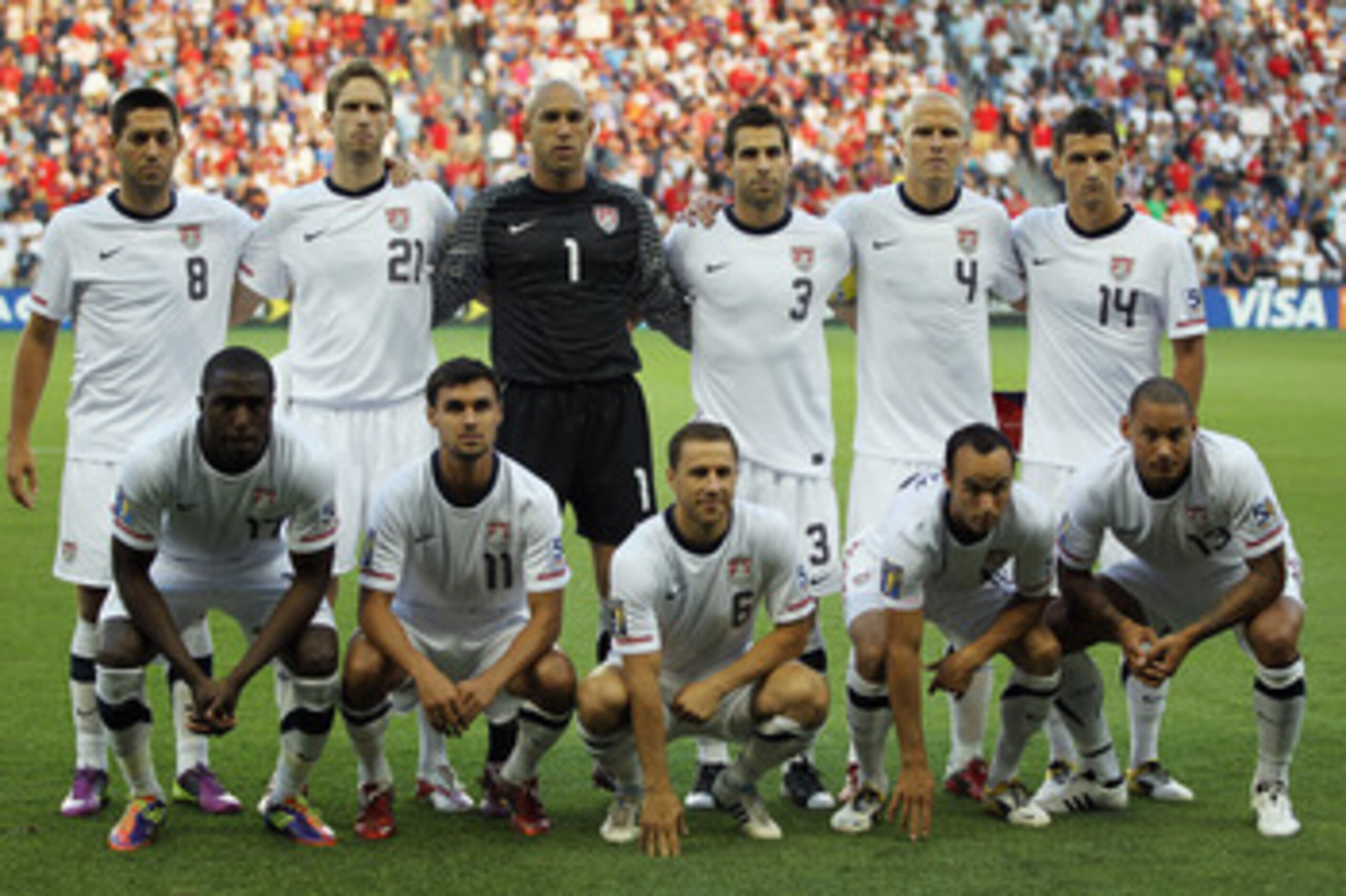 KANSAS CITY, KS - JUNE 14:  The USA team poses for a team pictures prior to the start of the GoldCup game between the USA and Guadeloupe on June 14, 2011 at LiveStrong Sporting Park in Kansas City, Kansas.  (Photo by Jamie Squire/Getty Images)