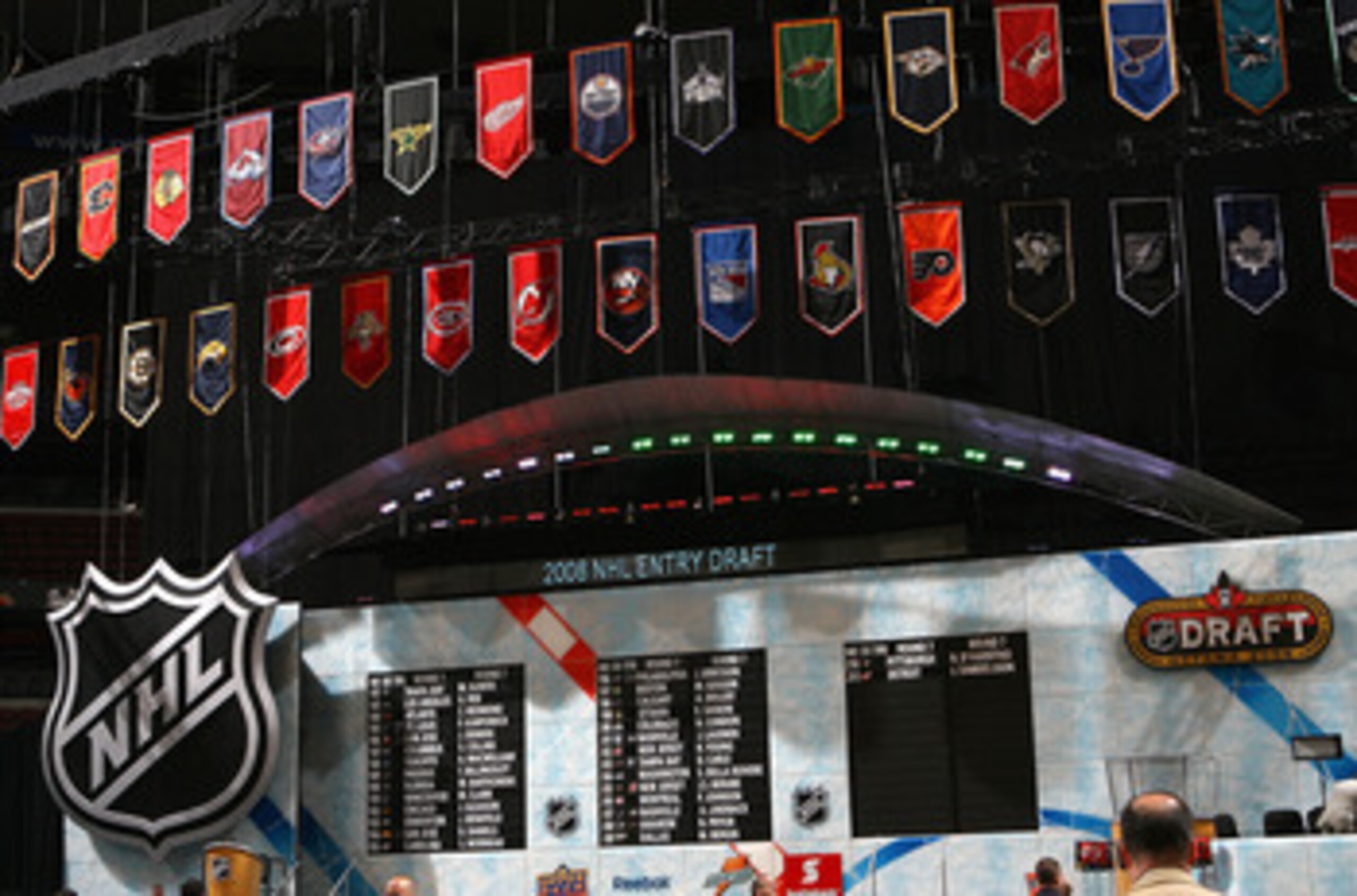 OTTAWA, ON - JUNE 21:  General view of the draft board during the 2008 NHL Entry Draft at Scotiabank Place on June 21, 2008 in Ottawa, Ontario, Canada.  (Photo by Bruce Bennett/Getty Images)