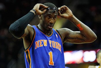 CLEVELAND, OH - FEBRUARY 25:  Amar'e Stoudemire #1 of the New York Knicks stands at the free throw line during the game against the Cleveland Cavaliers on February 25, 2011 at Quicken Loans Arena in Cleveland, Ohio. NOTE TO USER: User expressly acknowledg