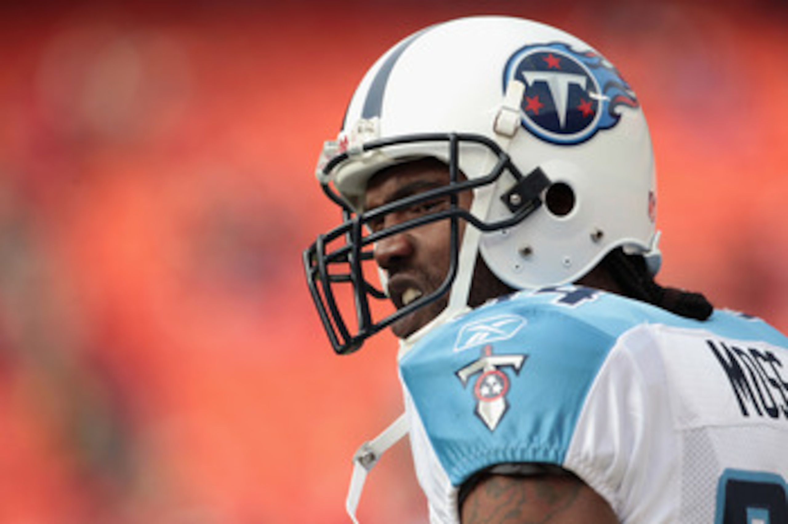 KANSAS CITY, MO - DECEMBER 26: Receiver Randy Moss #84 of the Tennessee Titans warms up prior to the start of the game against the Kansas City Chiefs on December 26, 2010 at Arrowhead Stadium in Kansas City, Missouri. (Photo by Jamie Squire/Getty Images KANSAS CITY, MO - DECEMBER 26: Receiver Randy Moss #84 of the Tennessee Titans warms up prior to the start of the game against the Kansas City Chiefs on December 26, 2010 at Arrowhead Stadium in Kansas City, Missouri. (Photo by Jamie Squire/Getty Images