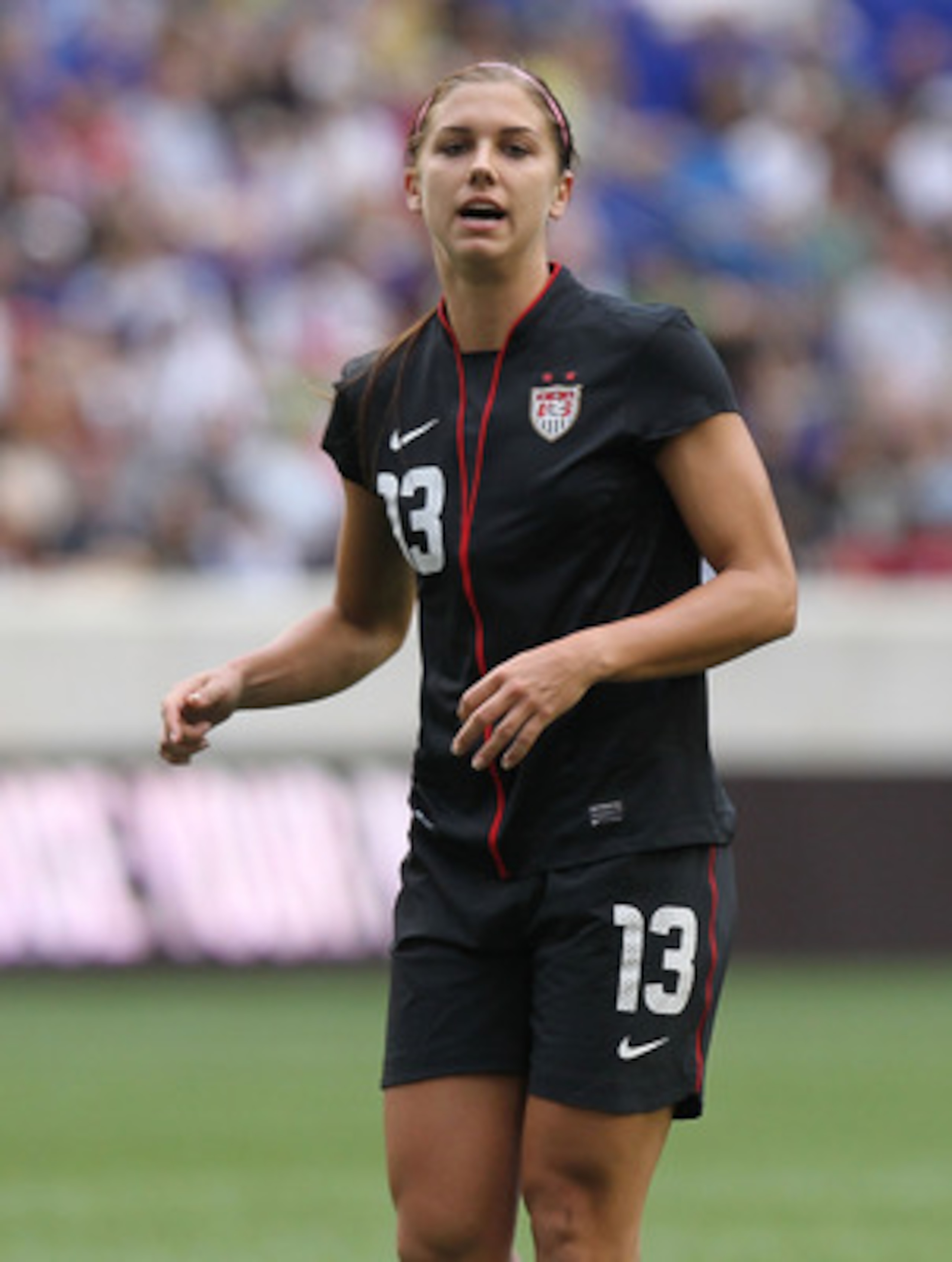 HARRISON, NJ - JUNE 05:  Alex Morgan #13 of the United States against Mexico during their International Friendly at Red Bull Arena on June 5, 2011 in Harrison, New Jersey.  (Photo by Nick Laham/Getty Images)