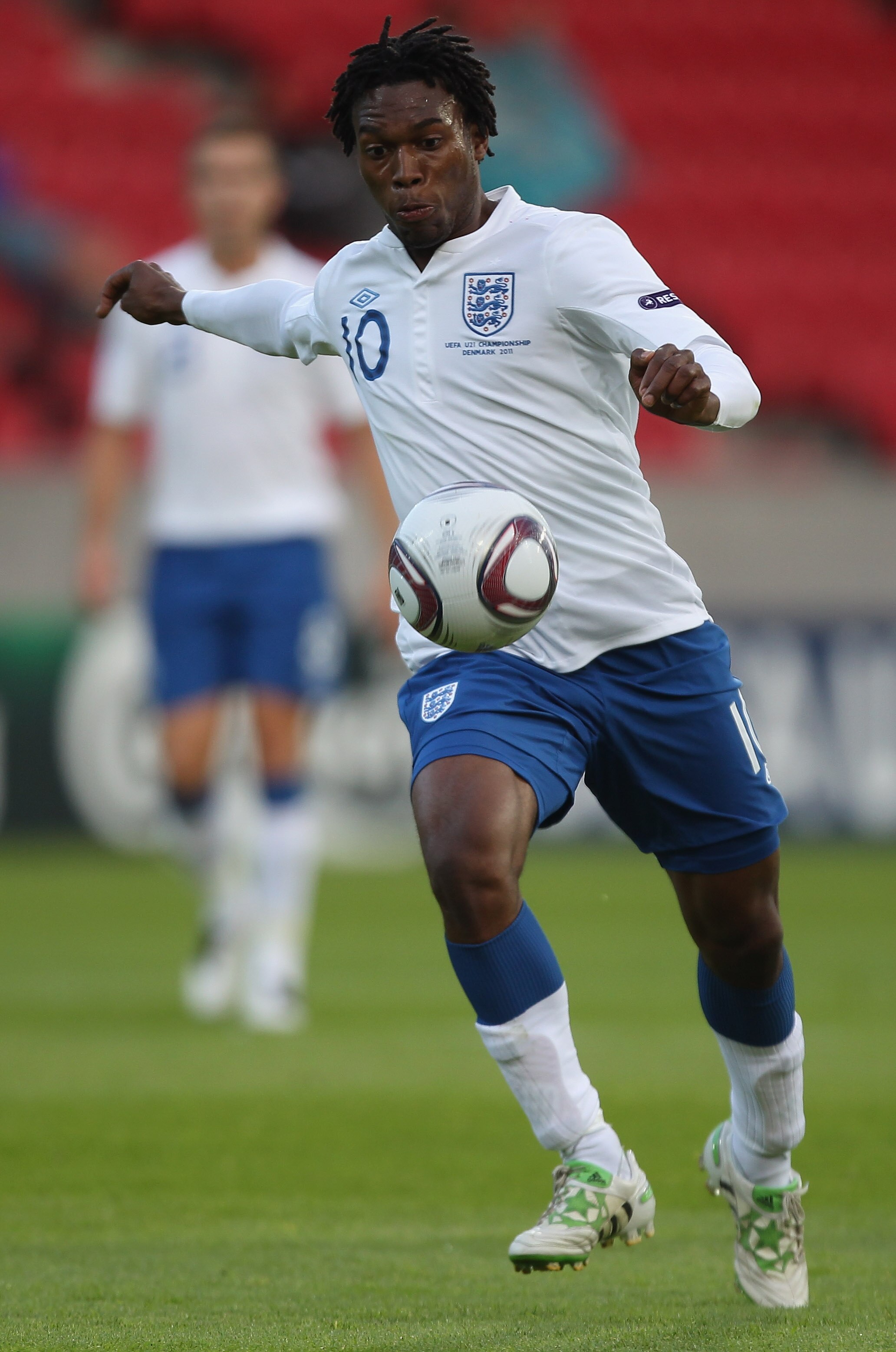 HERNING, DENMARK - JUNE 15:  Daniel Sturridge of England during the UEFA European Under-21 Championship Group B match between Ukraine and England at the Herning Stadium on June 15, 2011 in Herning, Denmark.  (Photo by Ian Walton/Getty Images)