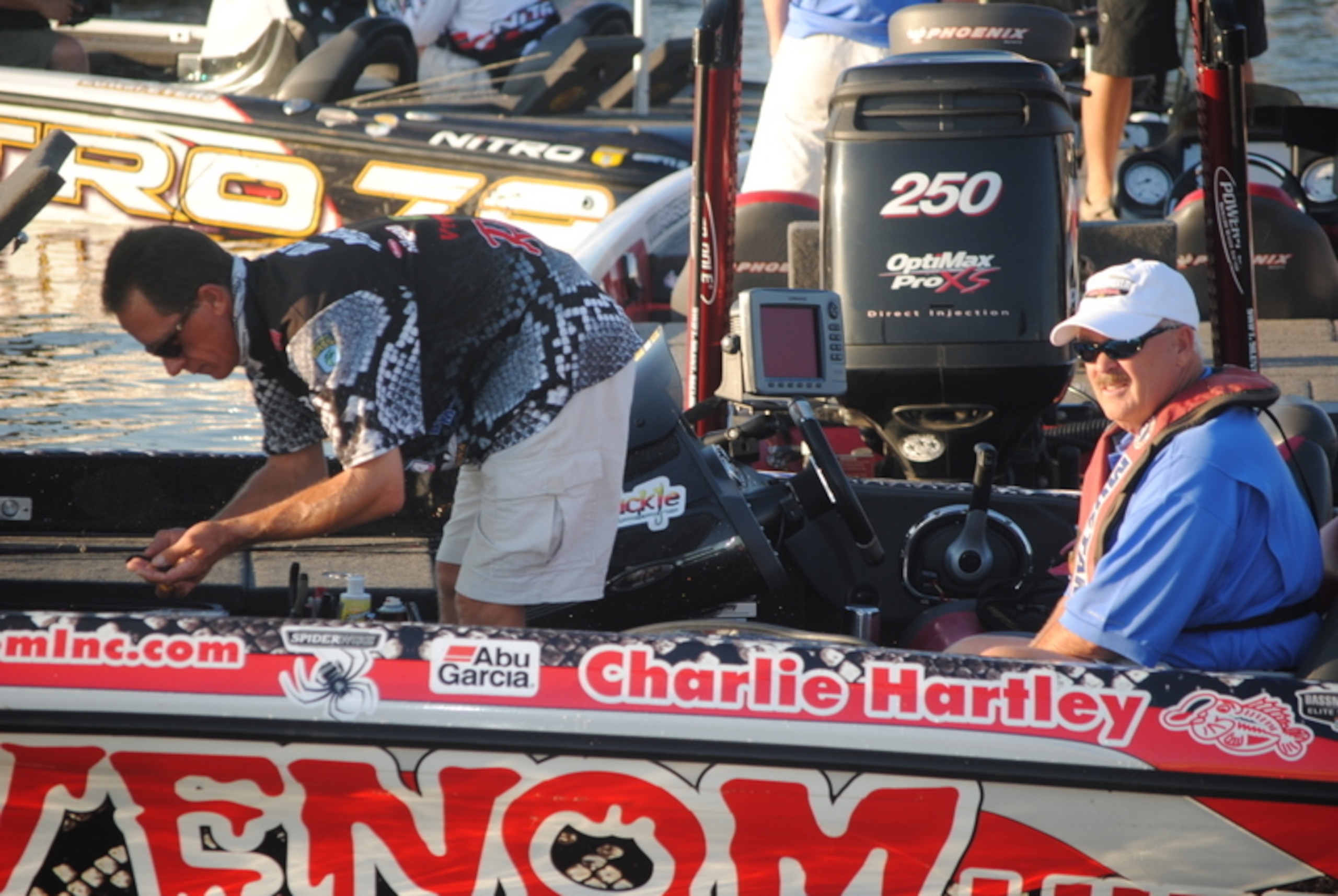 Charlie Hartley still milling over bait at launch Charlie Hartley still milling over bait at launch