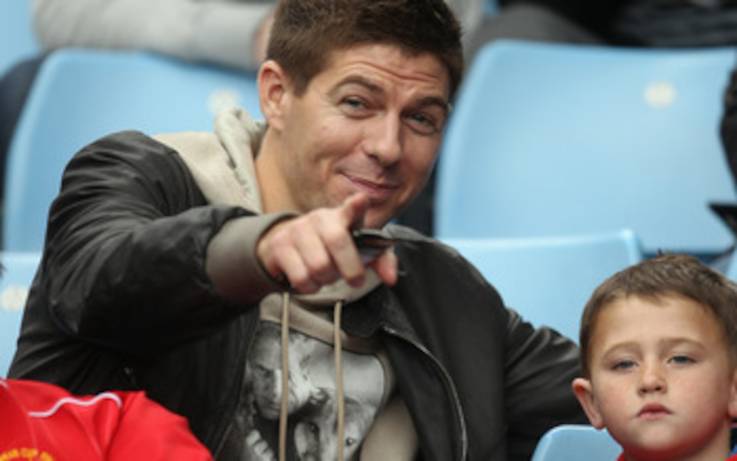 BIRMINGHAM, ENGLAND - MAY 22:  Liverpool Captain Stephen Gerrard watches from the stands during the Barclays Premier League match between Aston Villa and Liverpool at Villa Park on May 22, 2011 in Birmingham, England.  (Photo by Bryn Lennon/Getty Images)