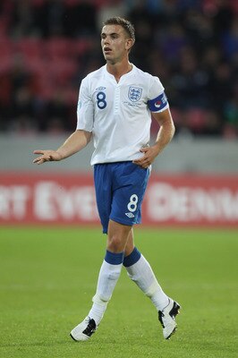HERNING, DENMARK - JUNE 15:  Jordan Henderson of England during the UEFA European Under-21 Championship Group B match between Ukraine and England at the Herning Stadium on June 15, 2011 in Herning, Denmark.  (Photo by Ian Walton/Getty Images)