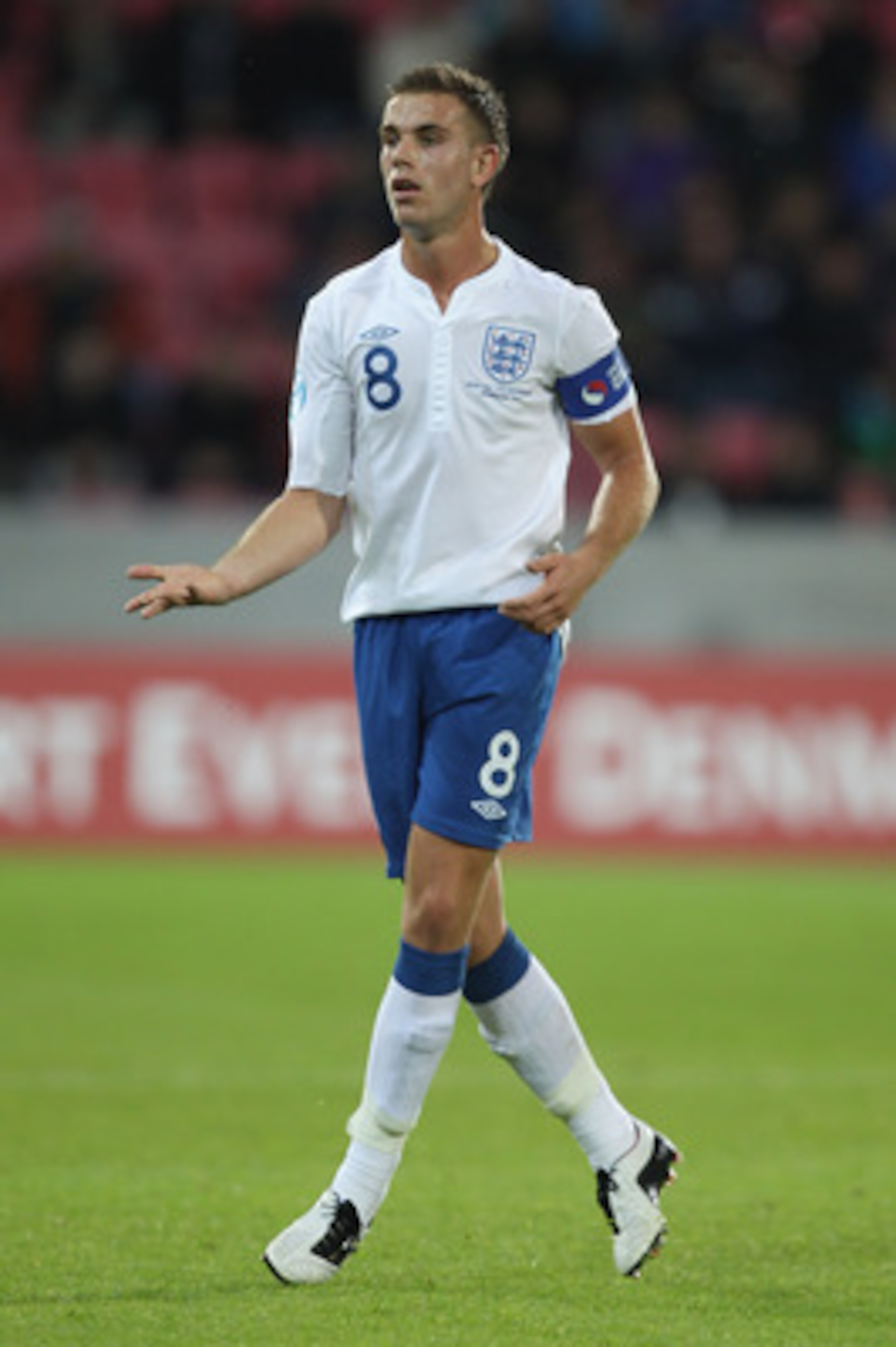 HERNING, DENMARK - JUNE 15:  Jordan Henderson of England during the UEFA European Under-21 Championship Group B match between Ukraine and England at the Herning Stadium on June 15, 2011 in Herning, Denmark.  (Photo by Ian Walton/Getty Images)