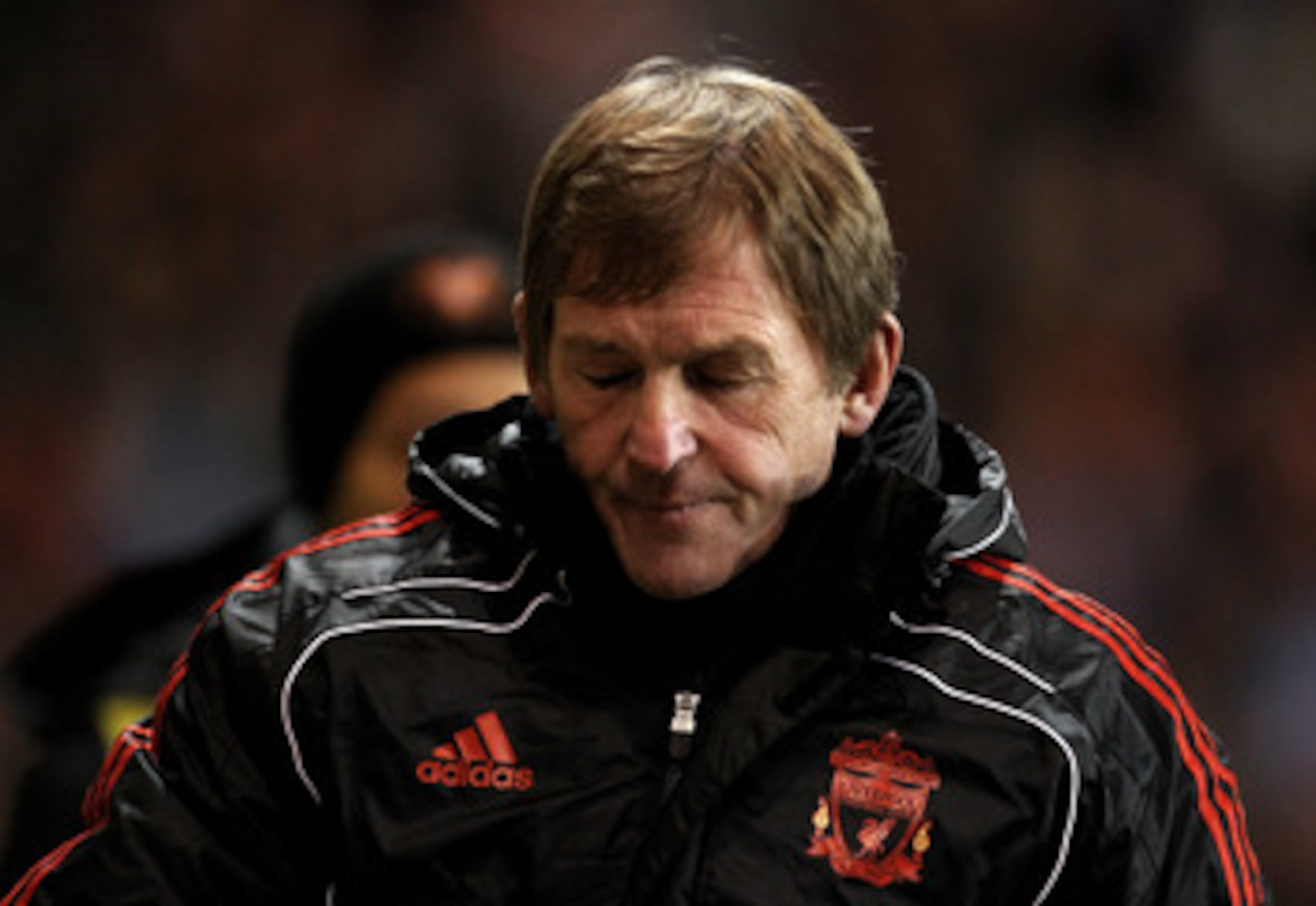 BLACKPOOL, ENGLAND - JANUARY 12:  Liverpool Manager Kenny Dalglish reacts during the Barclays Premier League match between Blackpool and Liverpool at Bloomfield Road on January 12, 2011 in Blackpool, England.  (Photo by Alex Livesey/Getty Images)