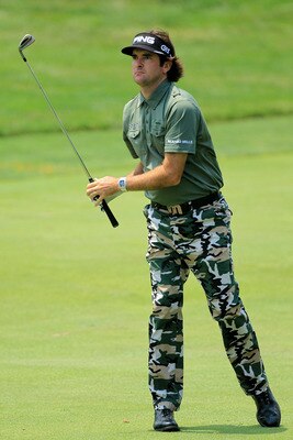 BETHESDA, MD - JUNE 16:  Bubba Watson watches a shot during the first round of the 111th U.S. Open at Congressional Country Club on June 16, 2011 in Bethesda, Maryland.  (Photo by David Cannon/Getty Images)