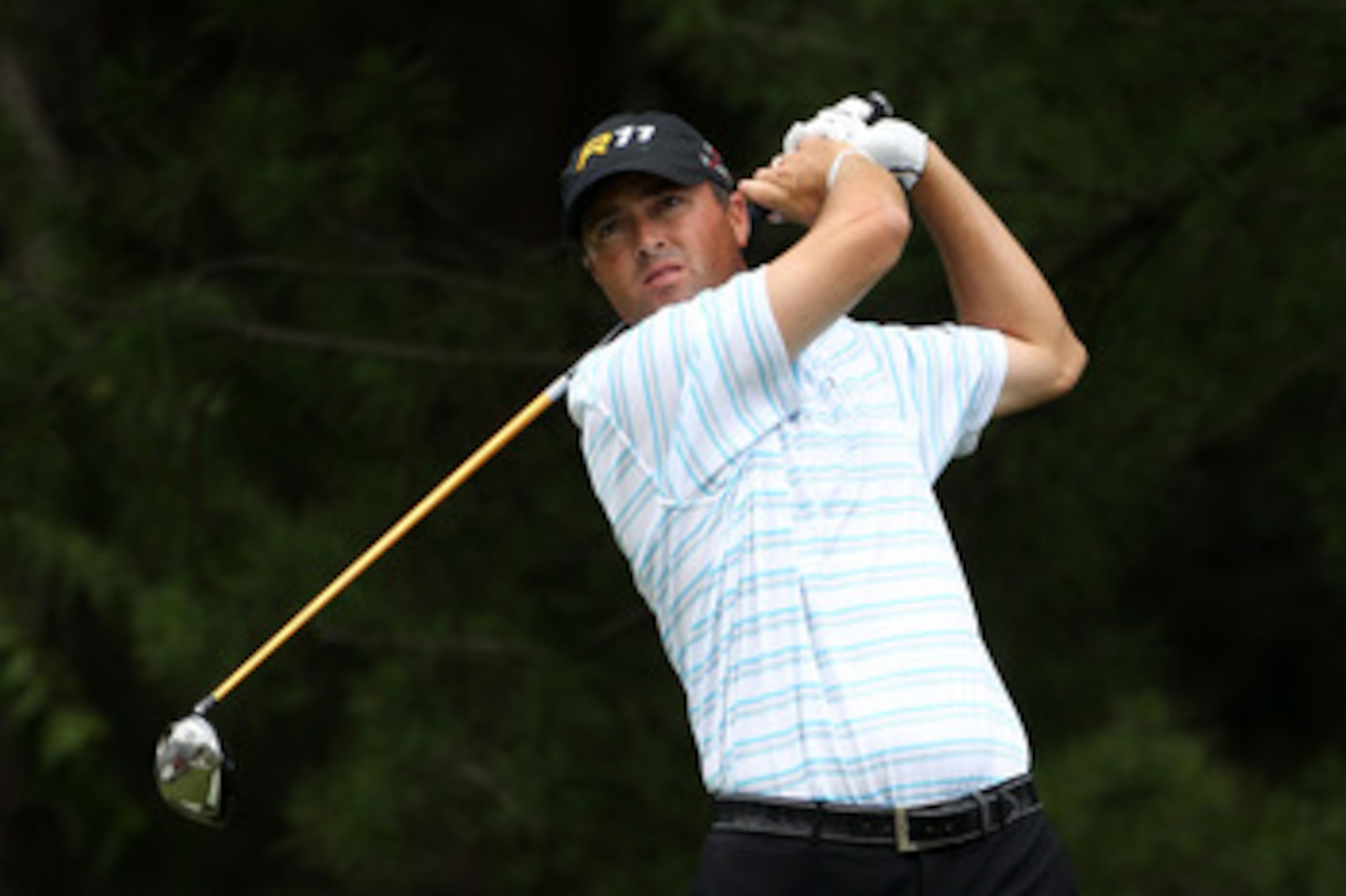 BETHESDA, MD - JUNE 16:  Ryan Palmer hits a shot during the first round of the 111th U.S. Open at Congressional Country Club on June 16, 2011 in Bethesda, Maryland.  (Photo by Andrew Redington/Getty Images)