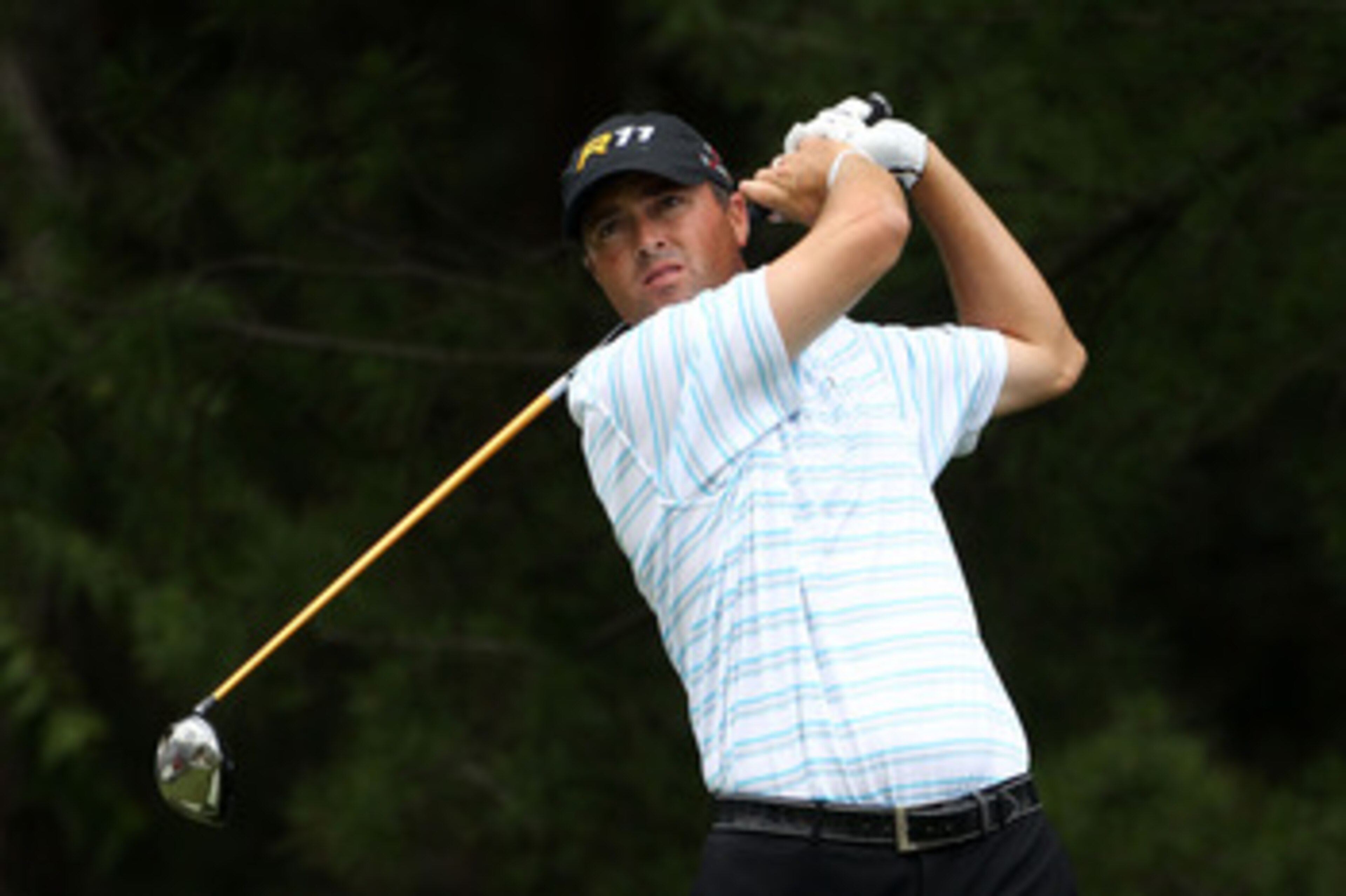 BETHESDA, MD - JUNE 16:  Ryan Palmer hits a shot during the first round of the 111th U.S. Open at Congressional Country Club on June 16, 2011 in Bethesda, Maryland.  (Photo by Andrew Redington/Getty Images)
