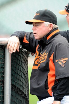 BALTIMORE, MD - MAY 06: Manager Buck Showalter #26 of the Baltimore Orioles watches batting practice before the game against the Tampa Bay Rays at Oriole Park at Camden Yards on May 6, 2011 in Baltimore, Maryland.  (Photo by Greg Fiume/Getty Images)