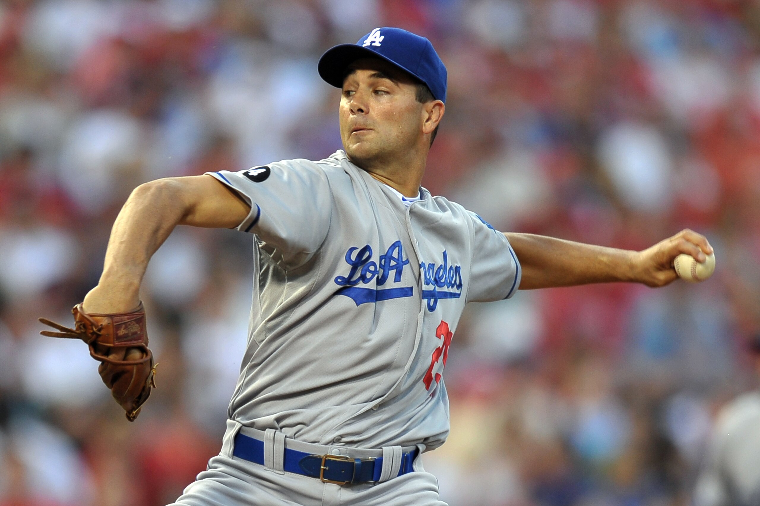 PHILADELPHIA, PA - JUNE 06: Starting pitcher Ted Lilly #29 of the Los Angeles Dodgers delivers a pitch during the game against the Philadelphia Phillies at Citizens Bank Park on June 6, 2011 in Philadelphia, Pennsylvania. (Photo by Drew Hallowell/Getty Im PHILADELPHIA, PA - JUNE 06: Starting pitcher Ted Lilly #29 of the Los Angeles Dodgers delivers a pitch during the game against the Philadelphia Phillies at Citizens Bank Park on June 6, 2011 in Philadelphia, Pennsylvania. (Photo by Drew Hallowell/Getty Im