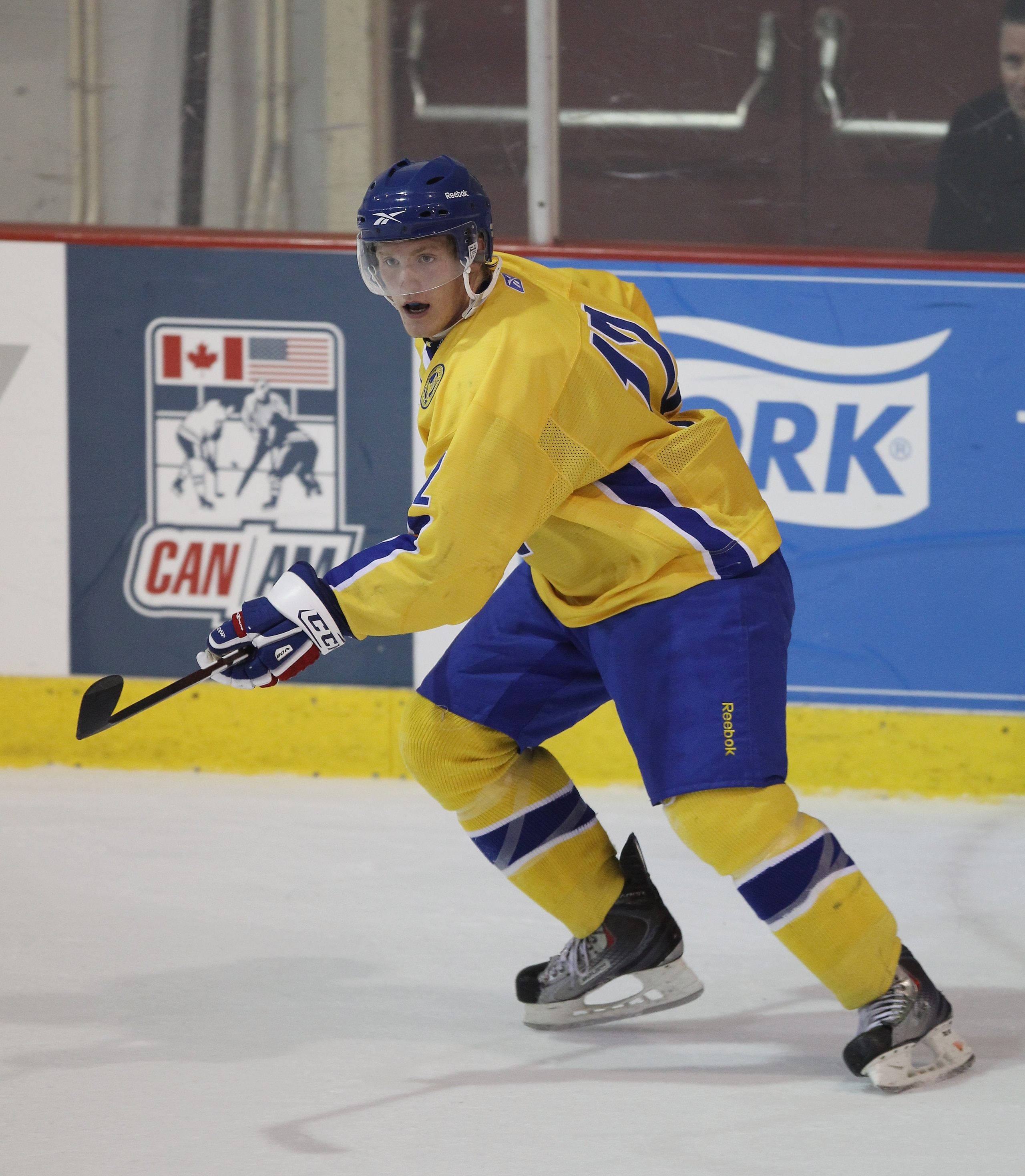 LAKE PLACID, NY - AUGUST 03: Gabriel Landeskog #12 of Team Sweden skates against Team USA at the USA Hockey National Evaluation Camp on August 3, 2010 in Lake Placid, New York. Team USA defeated Team Sweden 6-3. (Photo by Bruce Bennett/Getty Images) LAKE PLACID, NY - AUGUST 03: Gabriel Landeskog #12 of Team Sweden skates against Team USA at the USA Hockey National Evaluation Camp on August 3, 2010 in Lake Placid, New York. Team USA defeated Team Sweden 6-3. (Photo by Bruce Bennett/Getty Images)