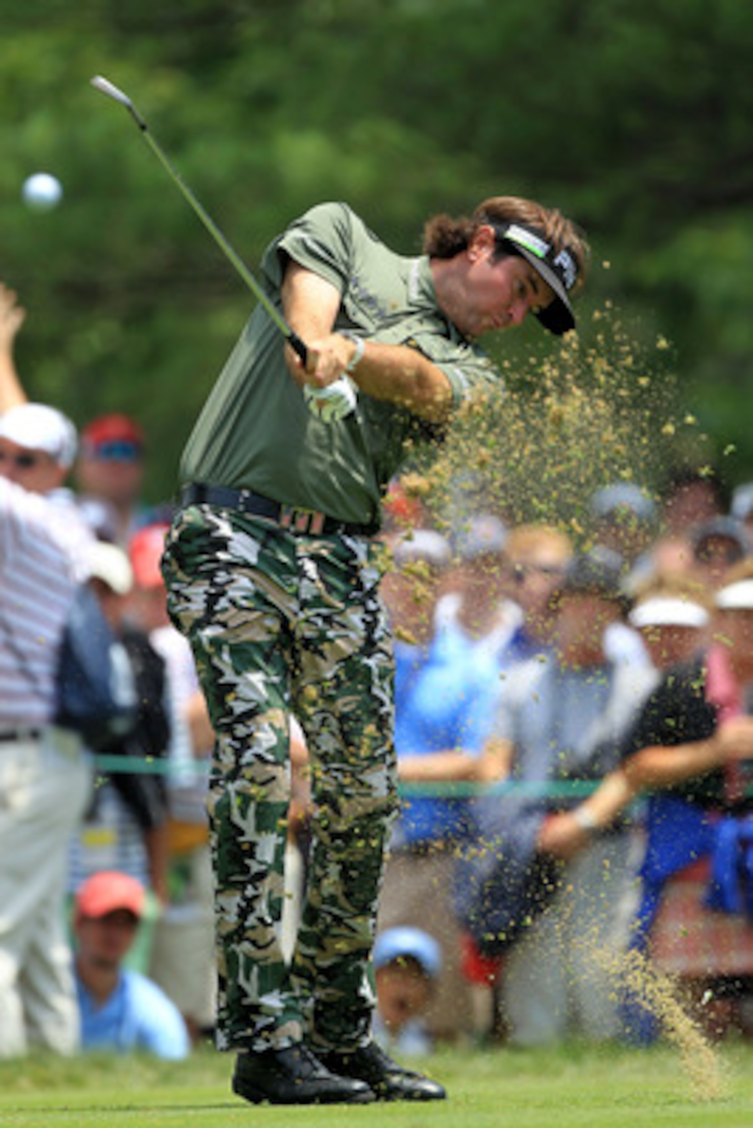 BETHESDA, MD - JUNE 16:  Bubba Watson watches his tee shot on the eigth hole during the first round of the 111th U.S. Open at Congressional Country Club on June 16, 2011 in Bethesda, Maryland.  (Photo by David Cannon/Getty Images)