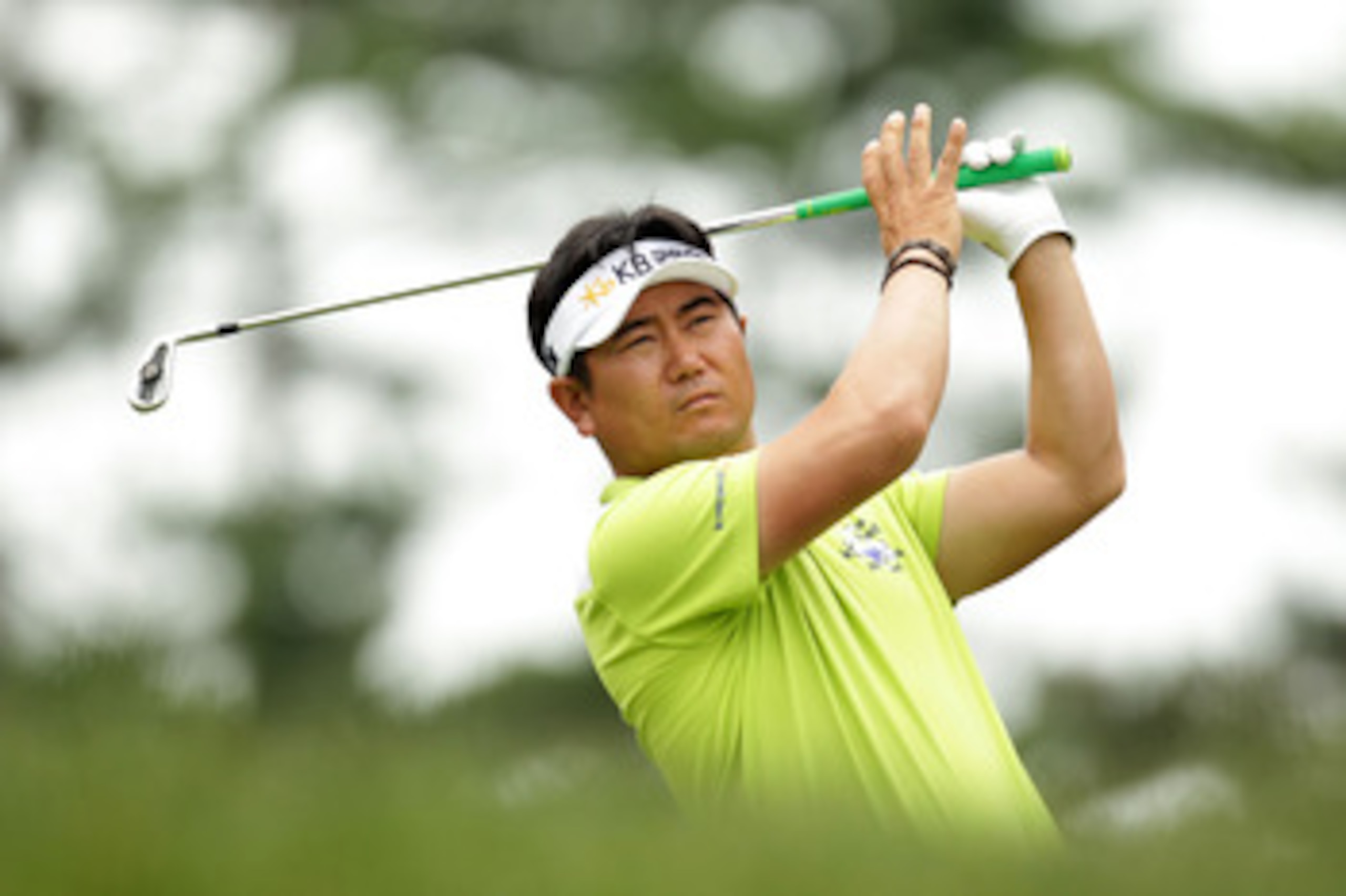 BETHESDA, MD - JUNE 16:  Y.E. Yang of South Korea hits a shot during the first round of the 111th U.S. Open at Congressional Country Club on June 16, 2011 in Bethesda, Maryland.  (Photo by Ross Kinnaird/Getty Images)