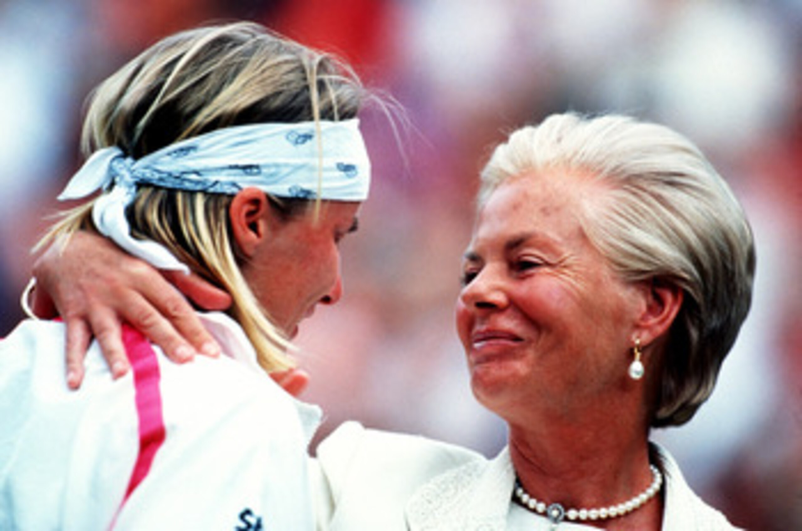 3 Jul 1993:  Jana Novotna is consoled by the Duchess of Kent after her defeat in the Women's Singles Final at the 1993 Wimbledon Championships in London,England on the 3rd of July 1993. (Photo by Chris Cole/Getty Images)