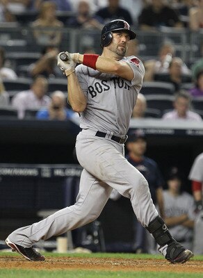 NEW YORK, NY - JUNE 08: Jason Varitek #33 of the Boston Red Sox in action during their game on June 8, 2011 at Yankee Stadium in the Bronx borough of New York City. (Photo by Al Bello/Getty Images) NEW YORK, NY - JUNE 08: Jason Varitek #33 of the Boston Red Sox in action during their game on June 8, 2011 at Yankee Stadium in the Bronx borough of New York City. (Photo by Al Bello/Getty Images)