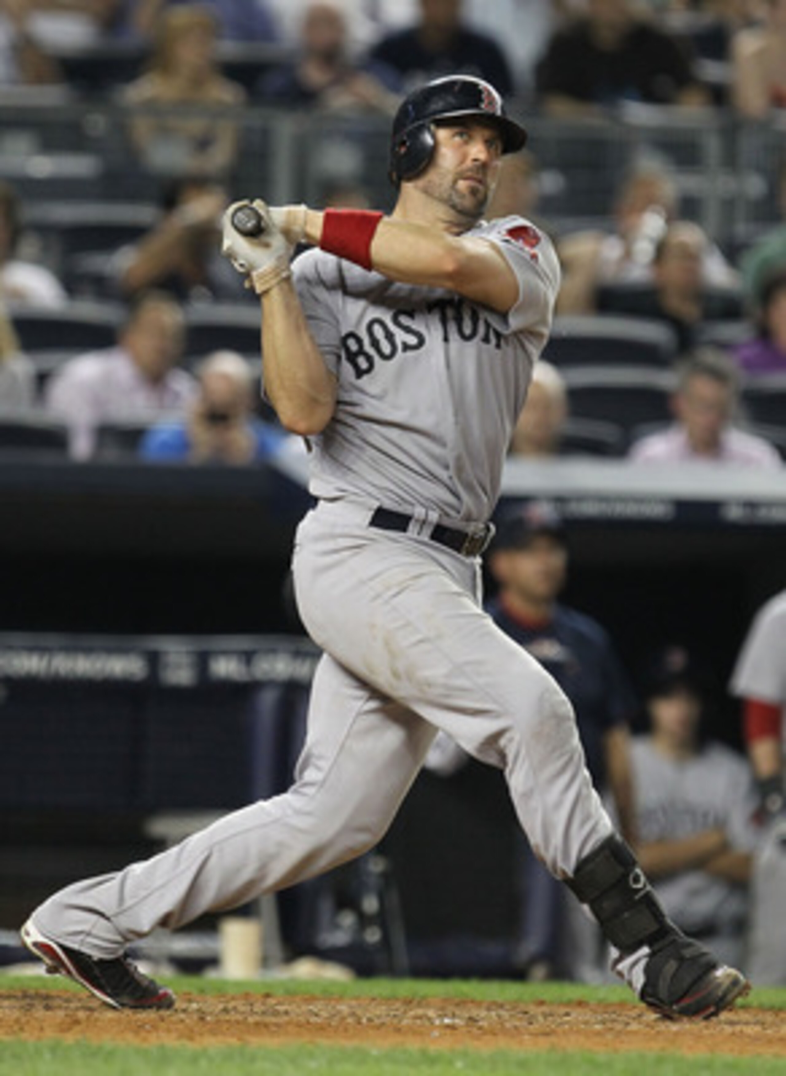 NEW YORK, NY - JUNE 08: Jason Varitek #33 of the Boston Red Sox in action during their game on June 8, 2011 at Yankee Stadium in the Bronx borough of New York City. (Photo by Al Bello/Getty Images) NEW YORK, NY - JUNE 08: Jason Varitek #33 of the Boston Red Sox in action during their game on June 8, 2011 at Yankee Stadium in the Bronx borough of New York City. (Photo by Al Bello/Getty Images)
