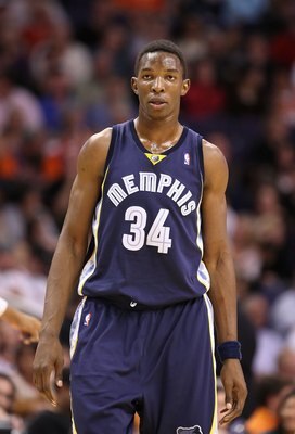 PHOENIX - NOVEMBER 25:  Hasheem Thabeet #34 of the Memphis Grizzlies during the NBA game against the Phoenix Suns at US Airways Center on November 25, 2009 in Phoenix, Arizona.  The Suns defeated the Grizzlies 126-111.  NOTE TO USER: User expressly acknow